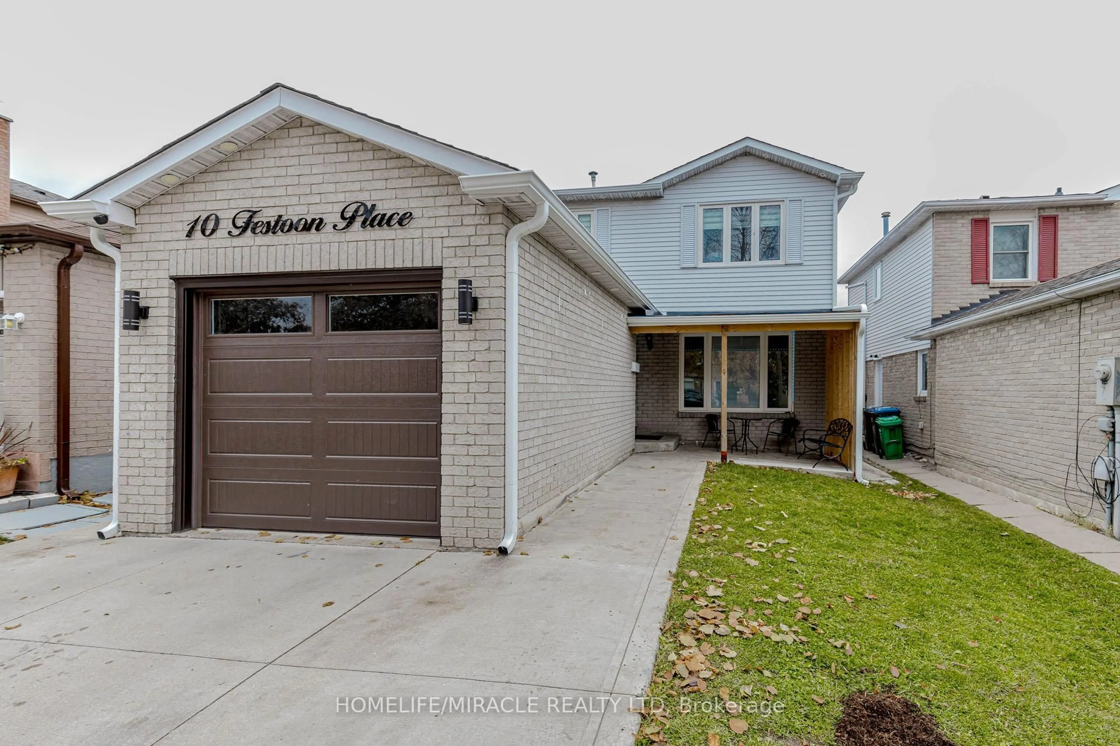 Home with brick exterior material, street for 10 Festoon Pl, Brampton Ontario L6T 4R4