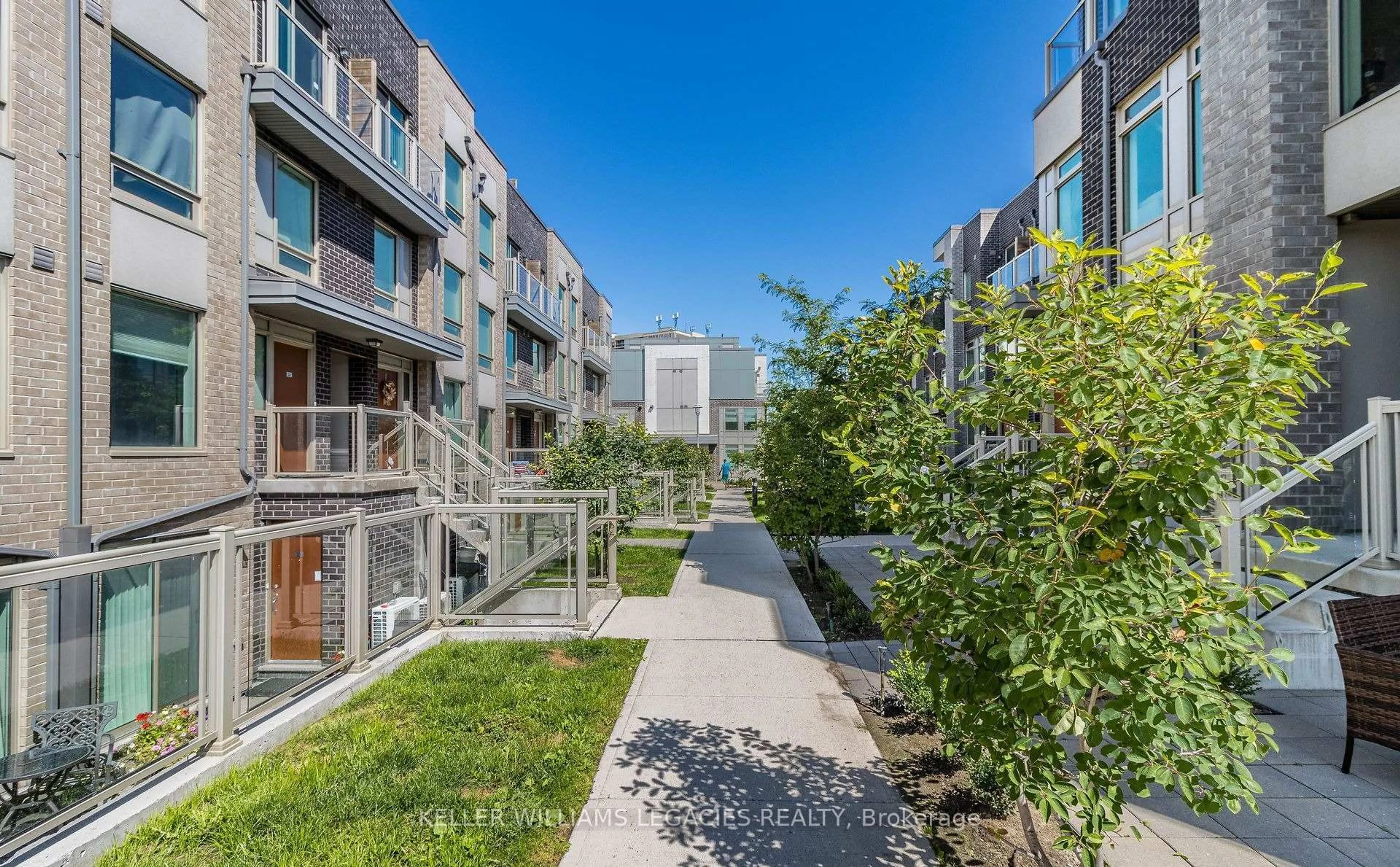 Patio, street for 7 Applewood Lane #107, Toronto Ontario M9C 2Z7