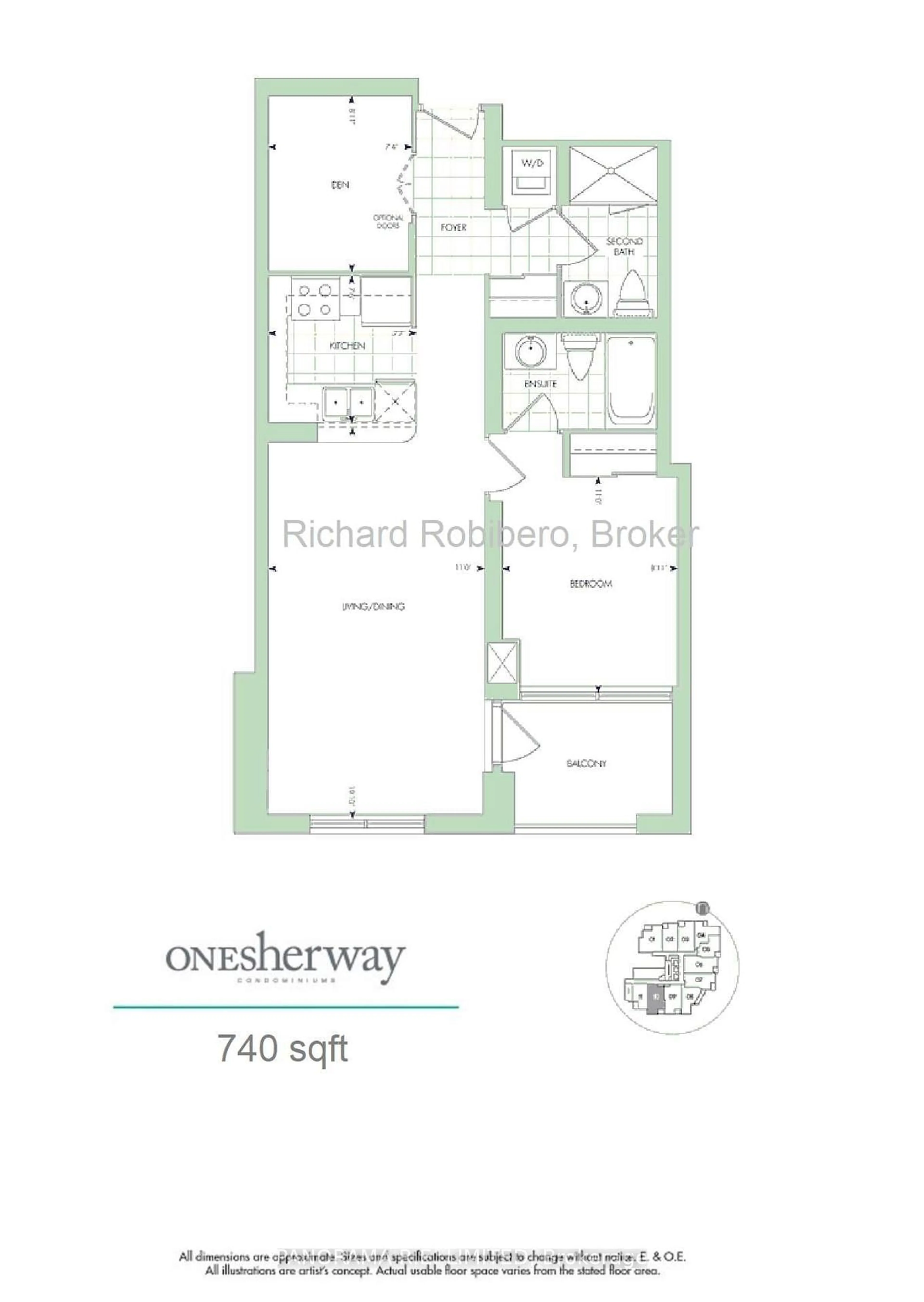 Floor plan for 225 Sherway Gardens Rd #310, Toronto Ontario M9C 0A3