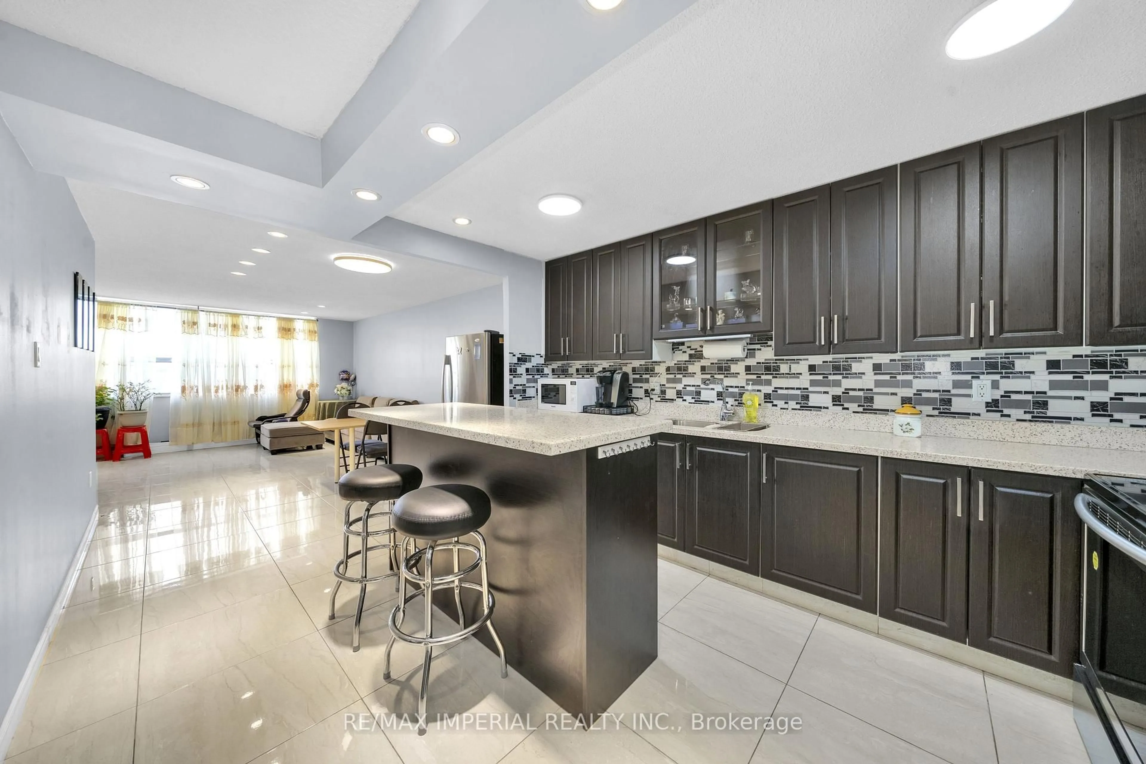 Contemporary kitchen, ceramic/tile floor for 10 Tobermory Dr #PH12, Toronto Ontario M3N 2Y5
