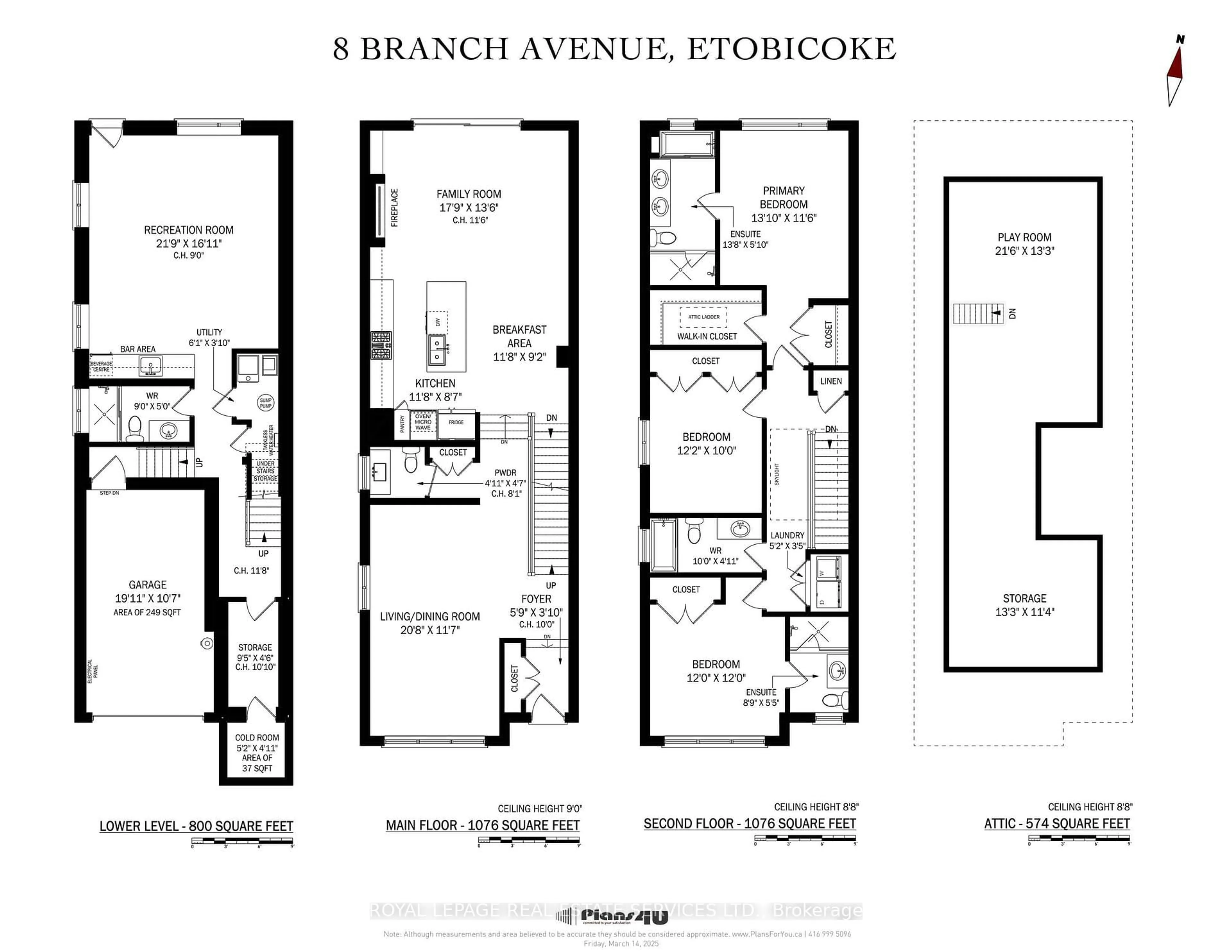 Floor plan for 8 Branch Ave, Toronto Ontario M8W 1M7