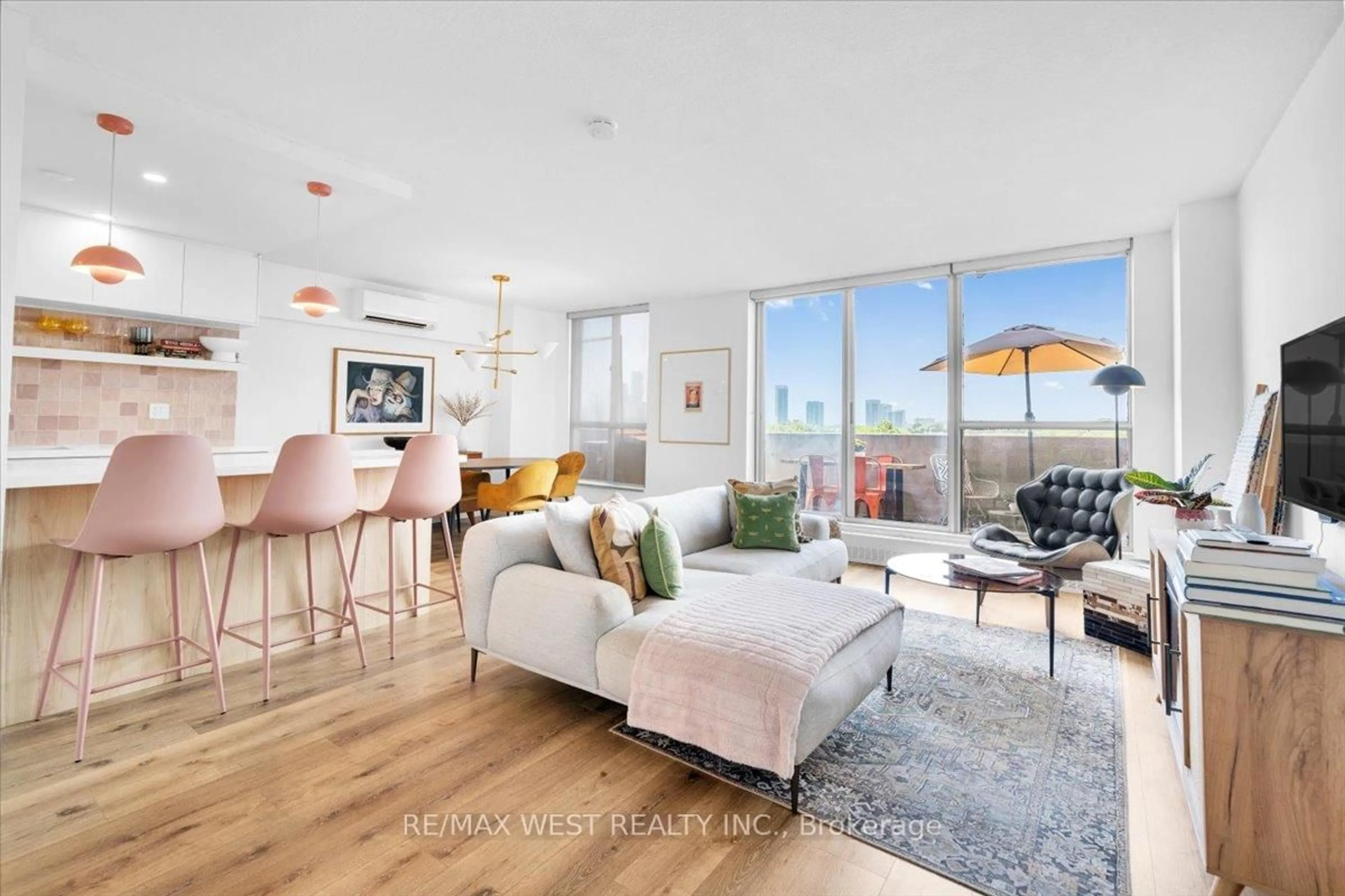 Living room with furniture, unknown for 35 Ormskirk Ave #501, Toronto Ontario M6S 1A8