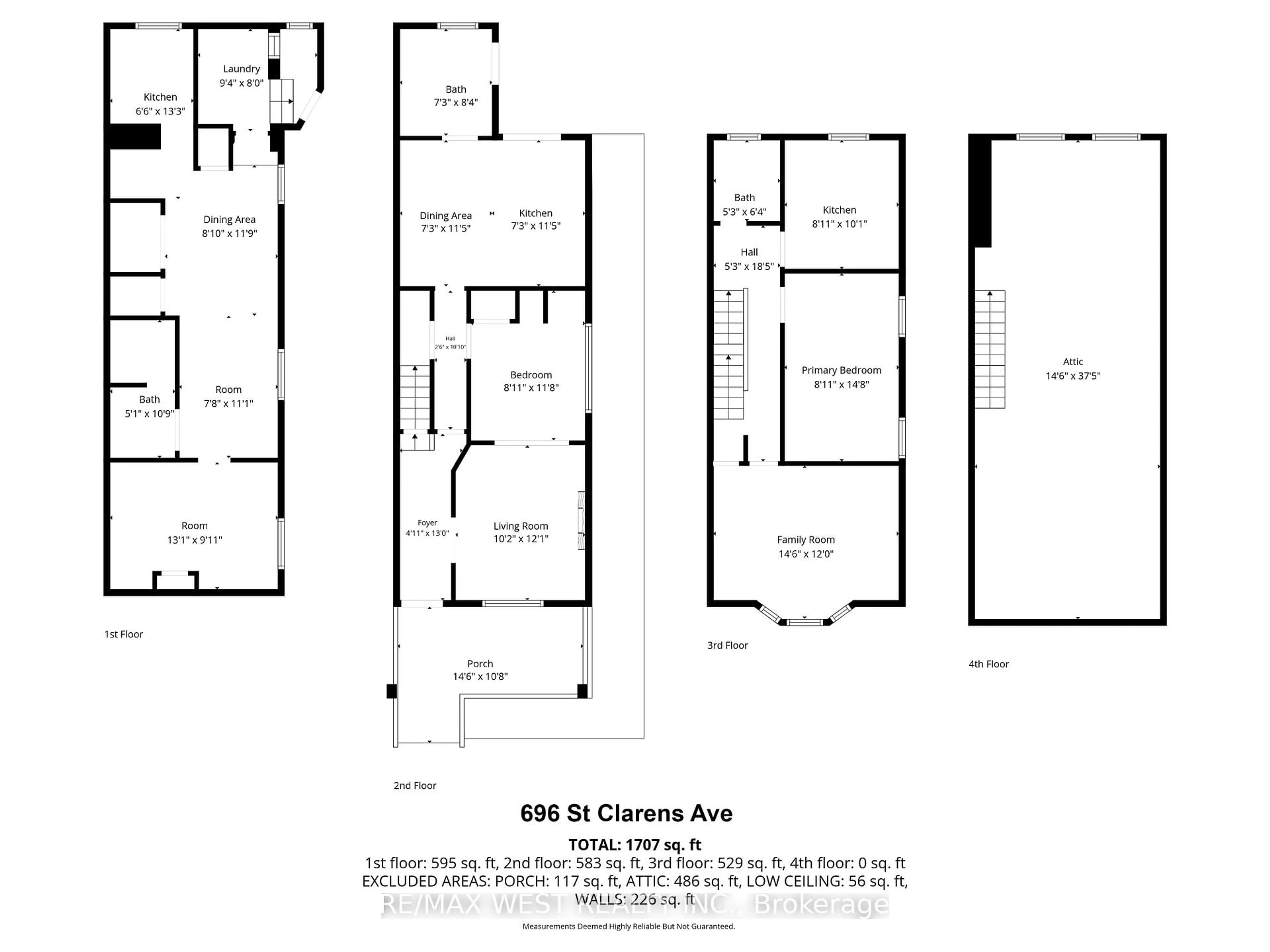 Floor plan for 696 St Clarens Ave, Toronto Ontario M6H 3X1