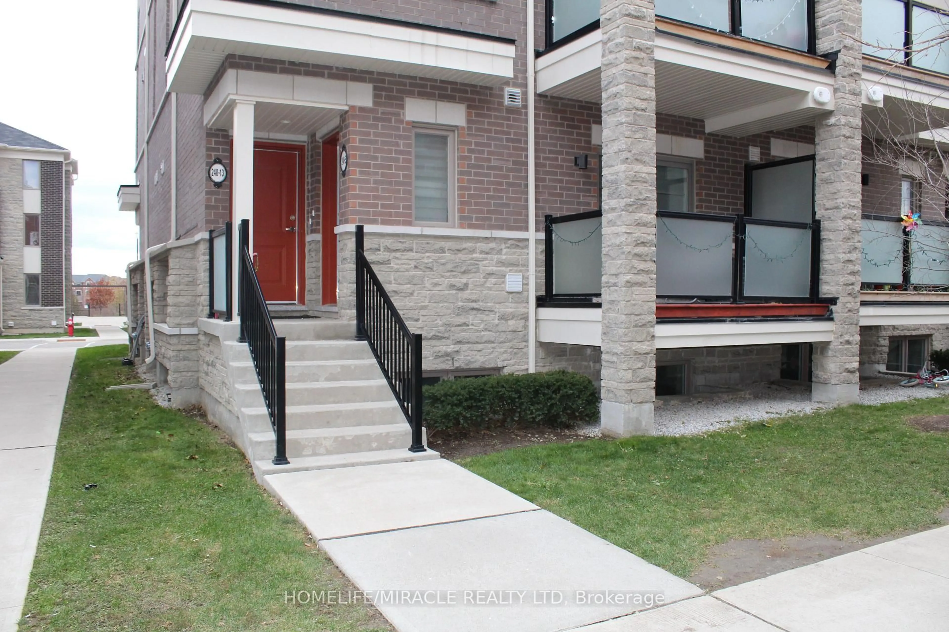 Home with brick exterior material, street for 240 Lagerfeld Dr #5, Brampton Ontario L7A 5G9