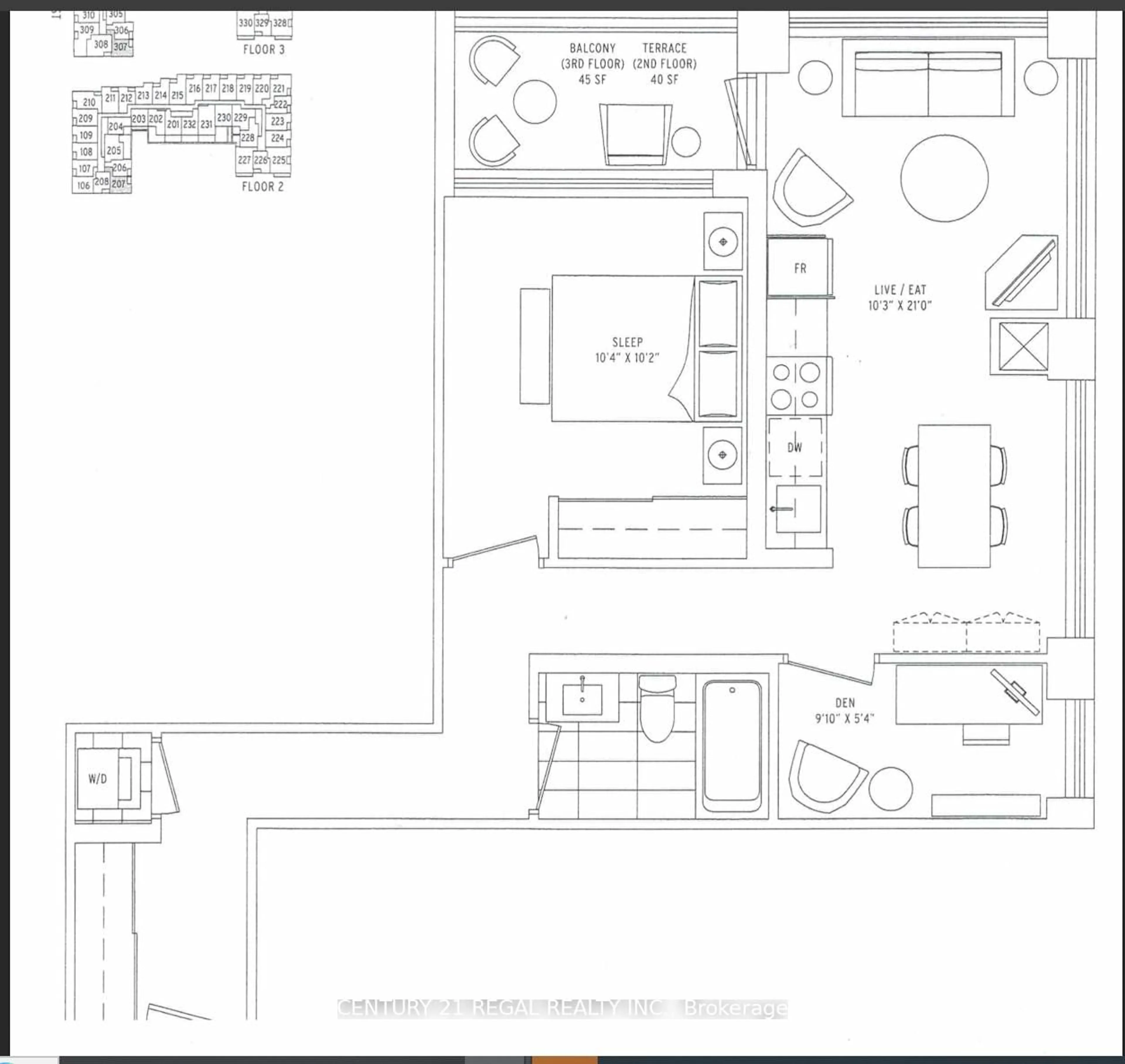 Floor plan for 1787 St Clair Ave W. Ave #207, Toronto Ontario M6N 0B7