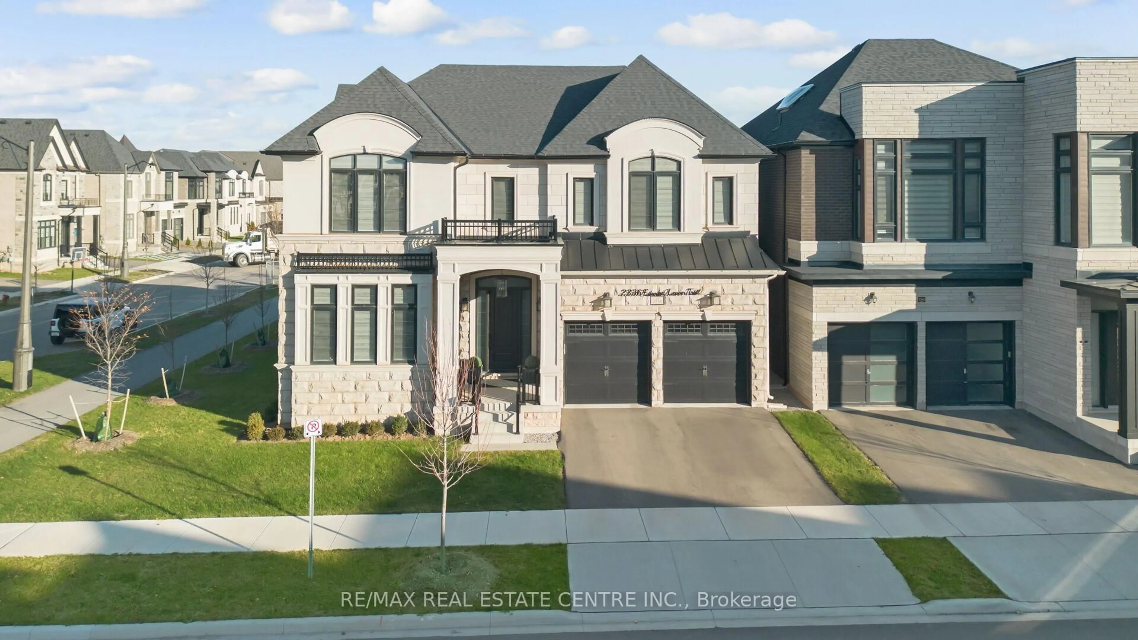 Home with brick exterior material, street for 2336 Edward Leaver Tr, Oakville Ontario L6M 5M7