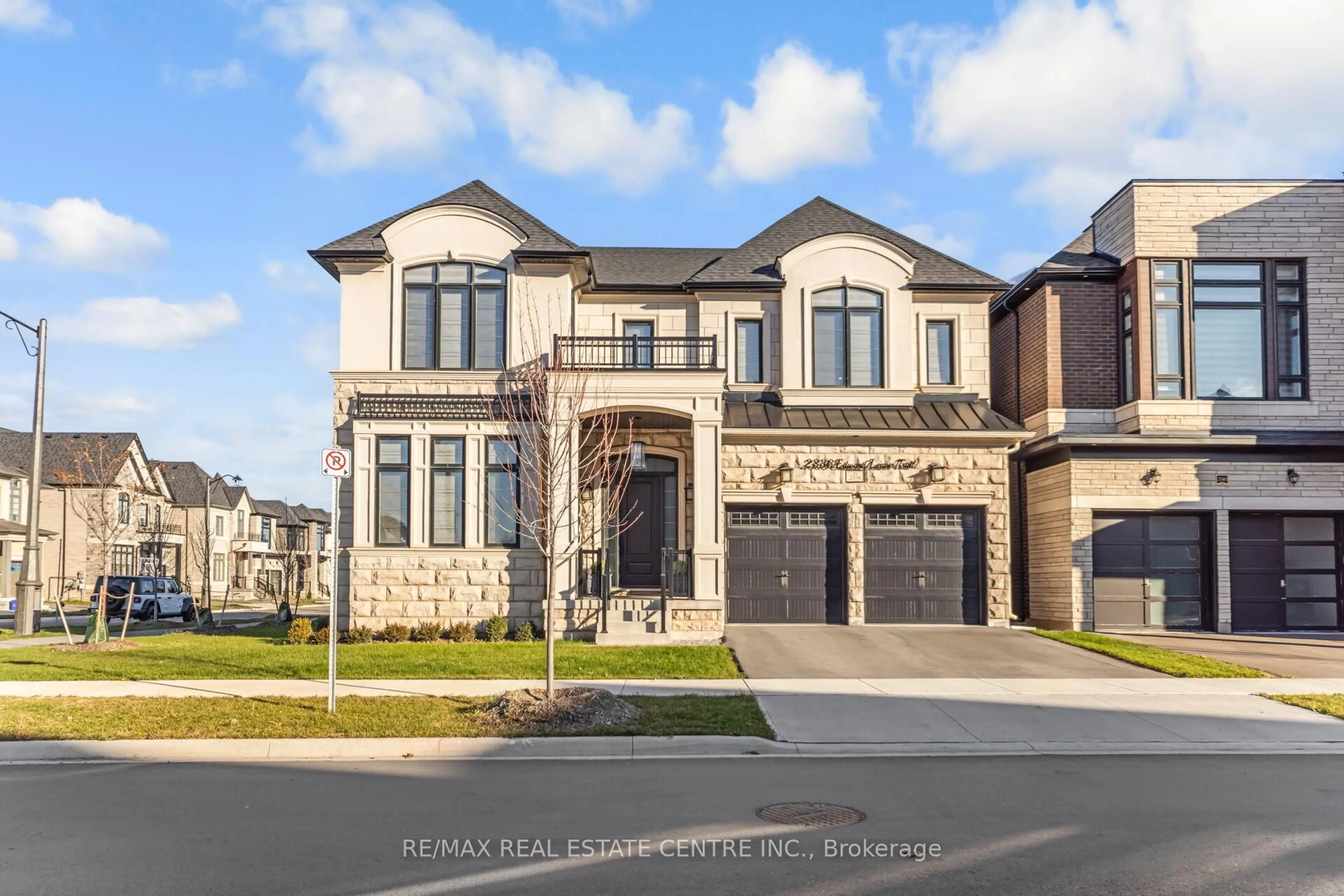 Home with brick exterior material, street for 2336 Edward Leaver Tr, Oakville Ontario L6M 5M7