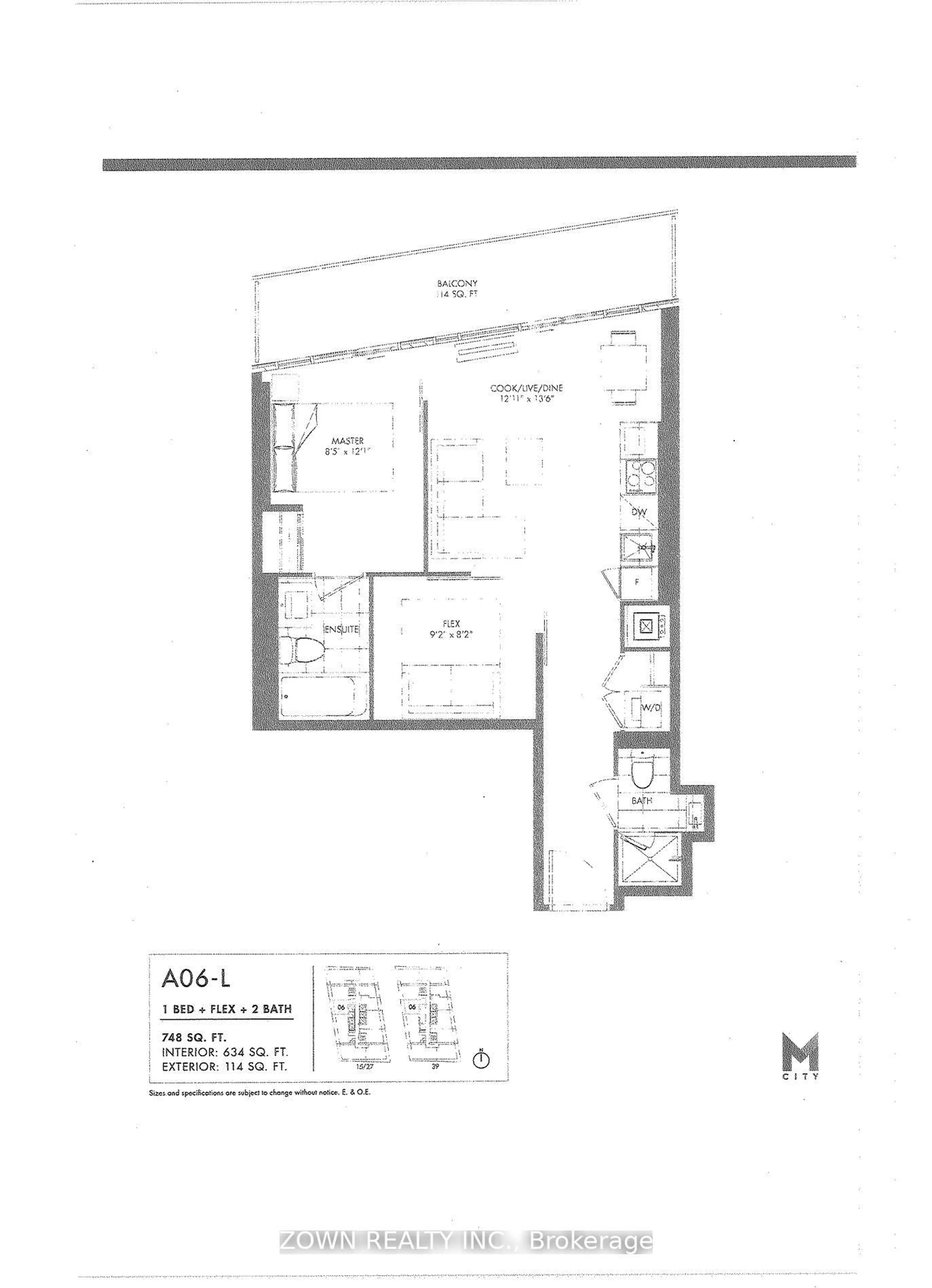 Floor plan for 3900 Confederation Pkwy #1506, Mississauga Ontario L5B 0M3