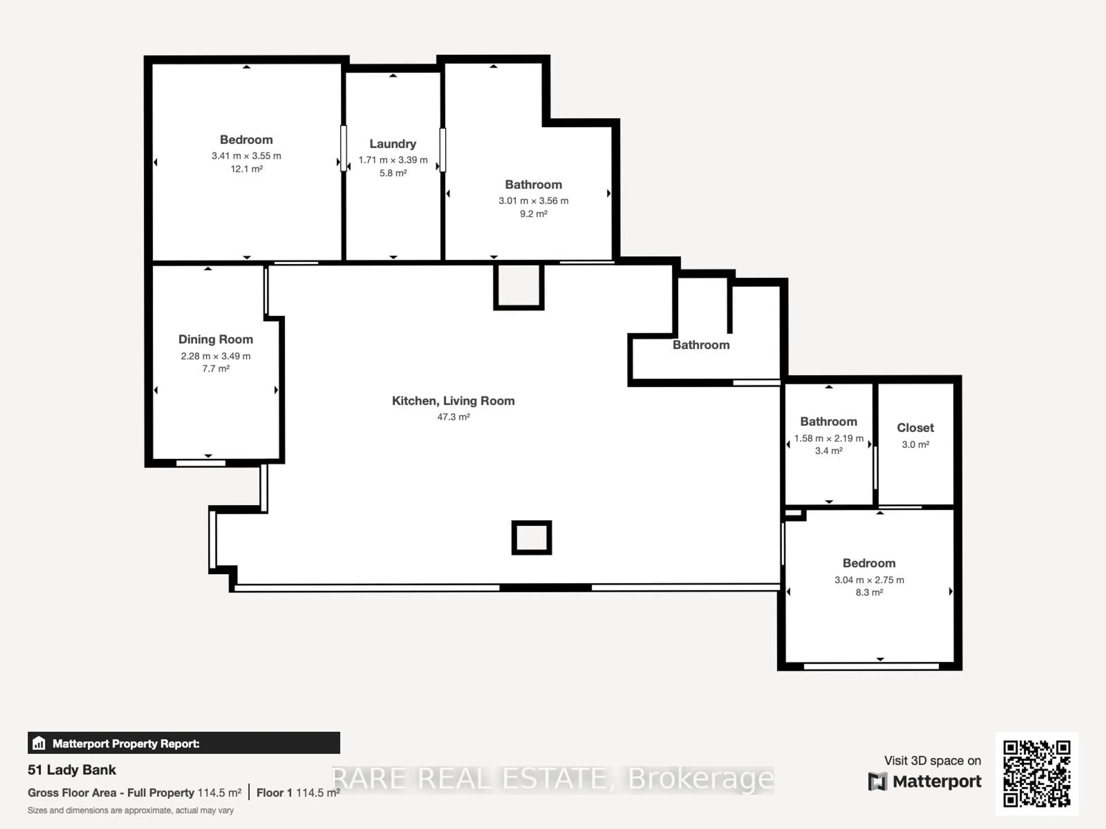 Floor plan for 51 Lady Bank Rd #501, Toronto Ontario M8Z 0C9