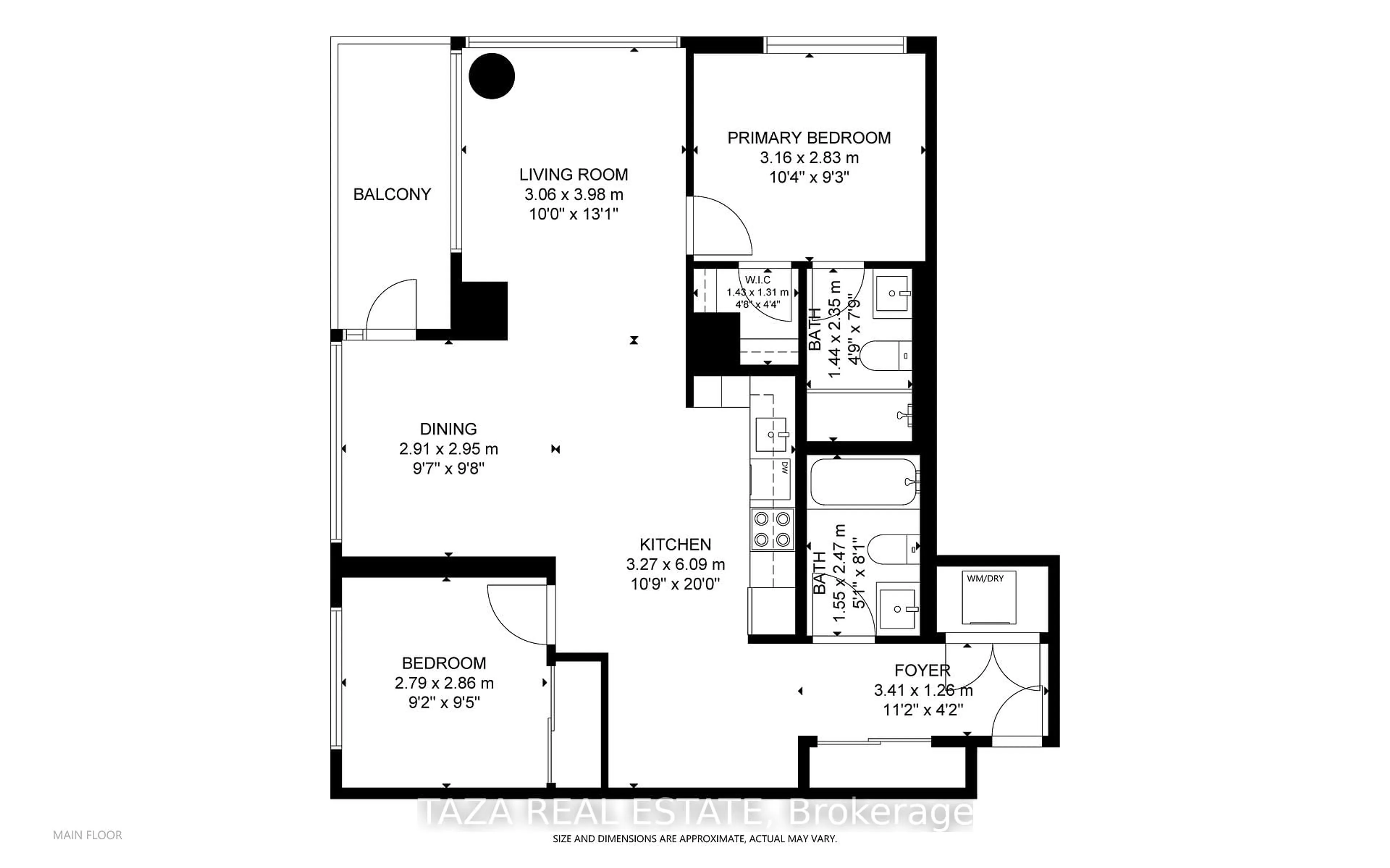 Floor plan for 30 Gibbs Rd #2005, Toronto Ontario M9B 0E4