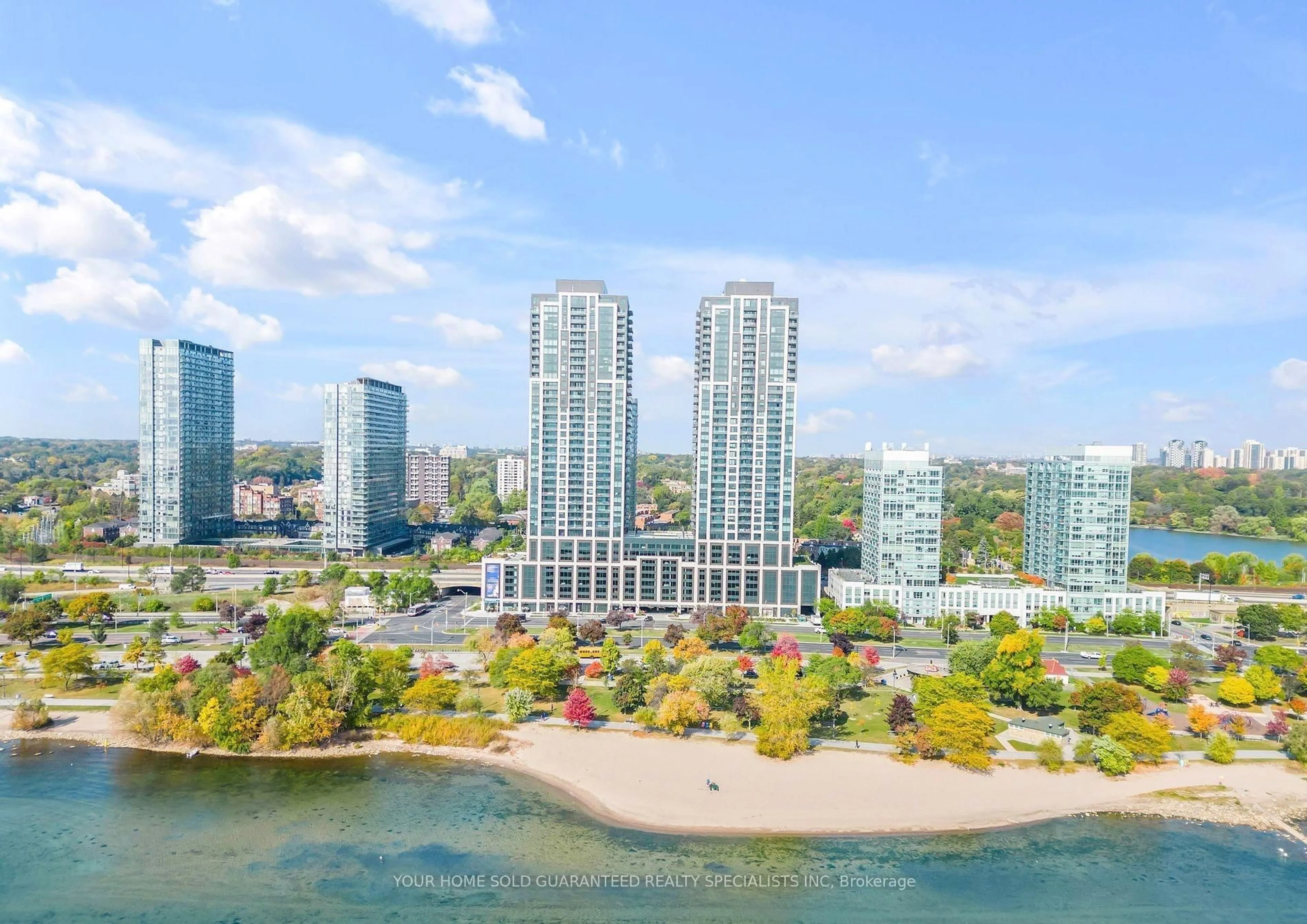 A pic from outside/outdoor area/front of a property/back of a property/a pic from drone, water/lake/river/ocean view for 1928 Lakeshore Blvd #1205, Toronto Ontario M6S 0B1