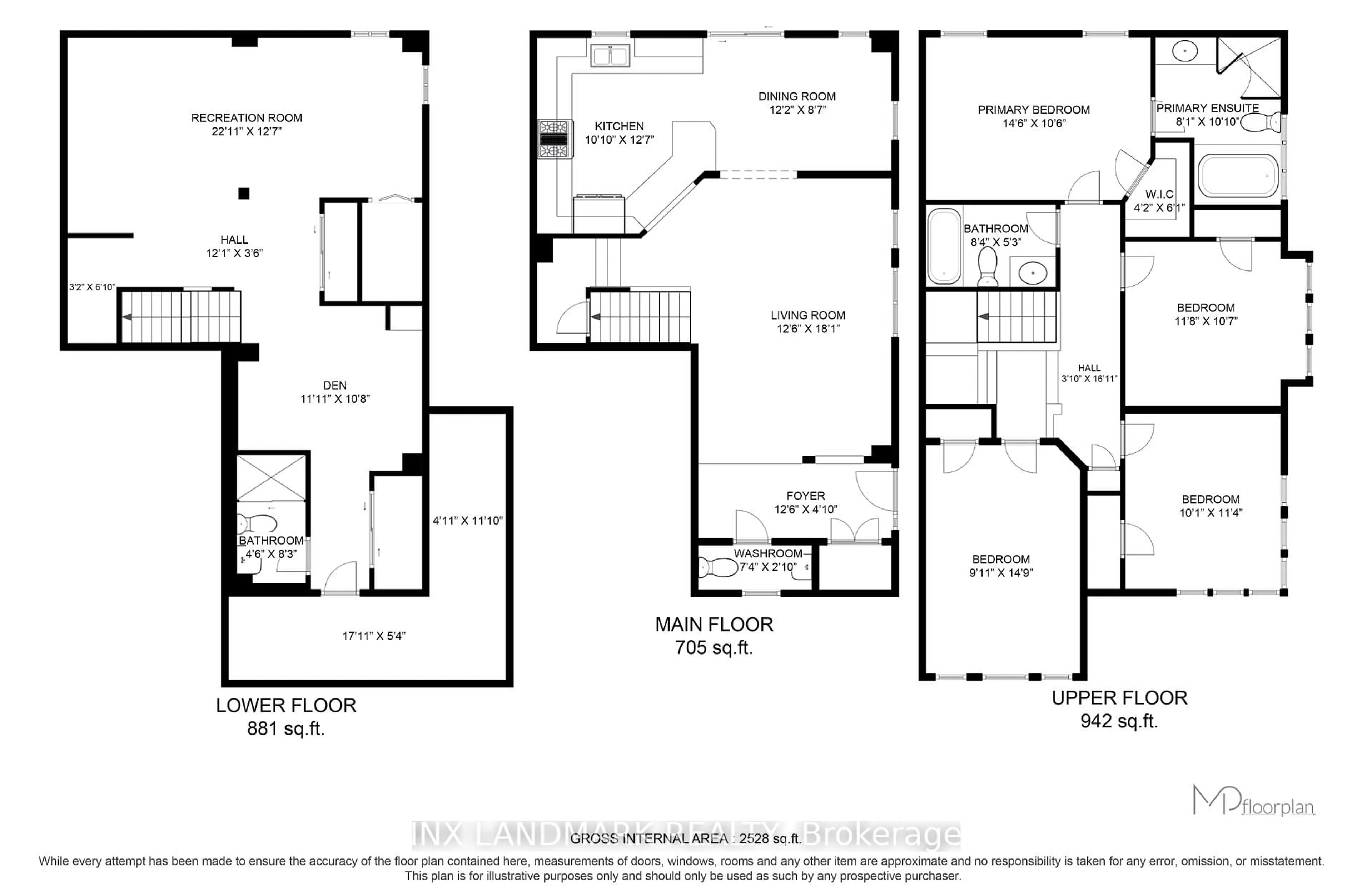 Floor plan for 125 Remembrance Rd, Brampton Ontario L7A 0A8