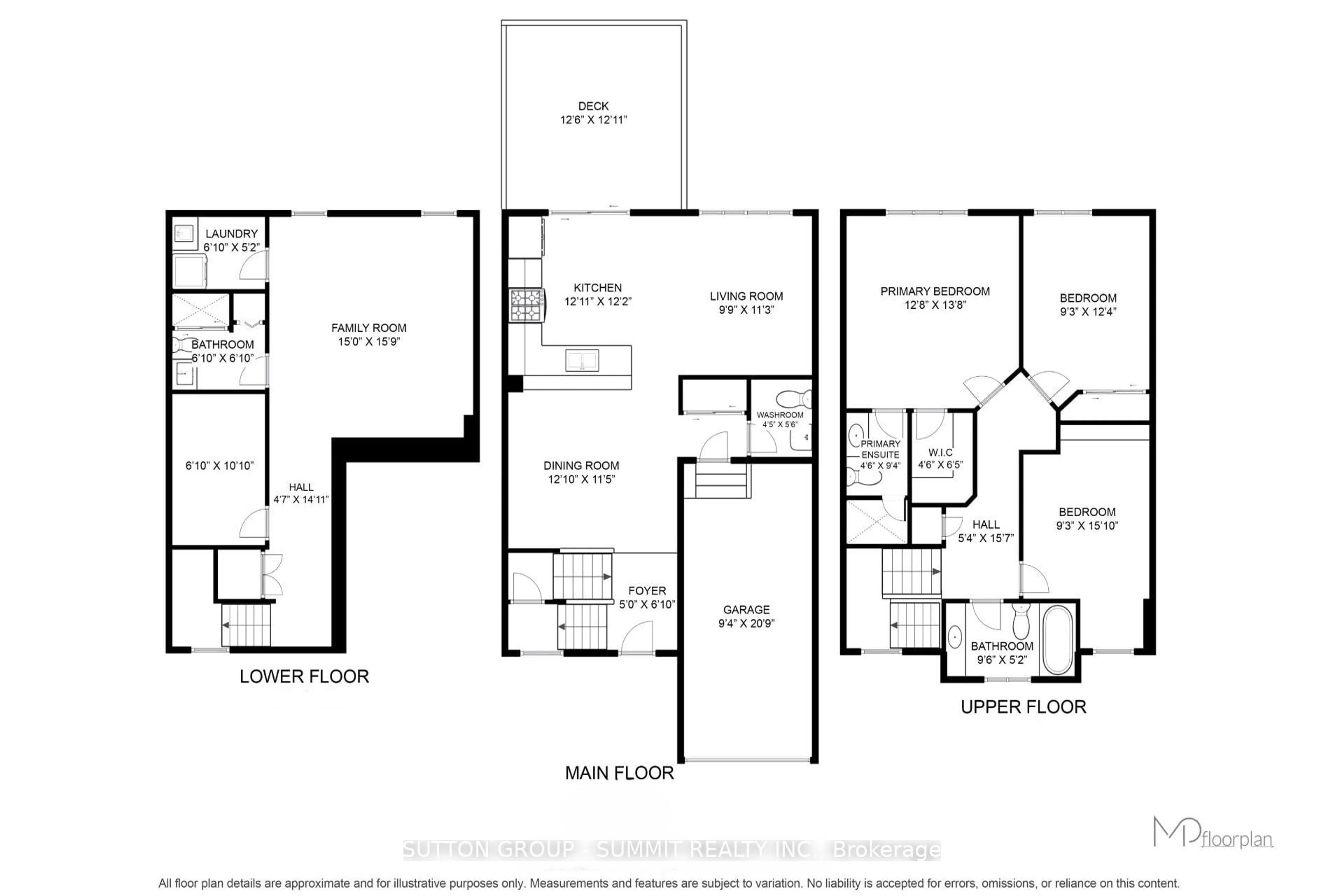 Floor plan for 891 McEwan Dr, Milton Ontario L9T 6P5