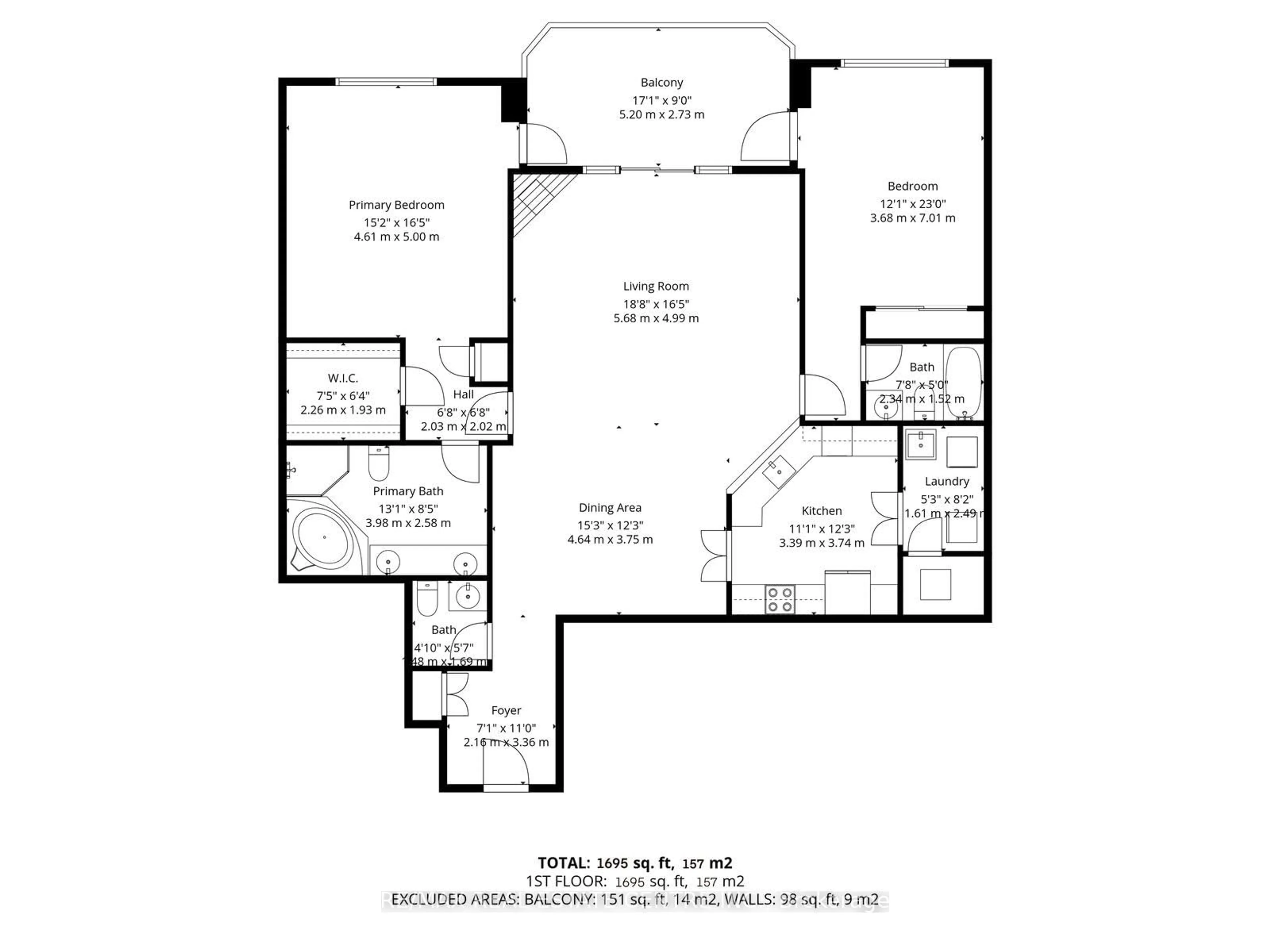 Floor plan for 1900 The Collegeway #2207, Mississauga Ontario L5L 5Y8