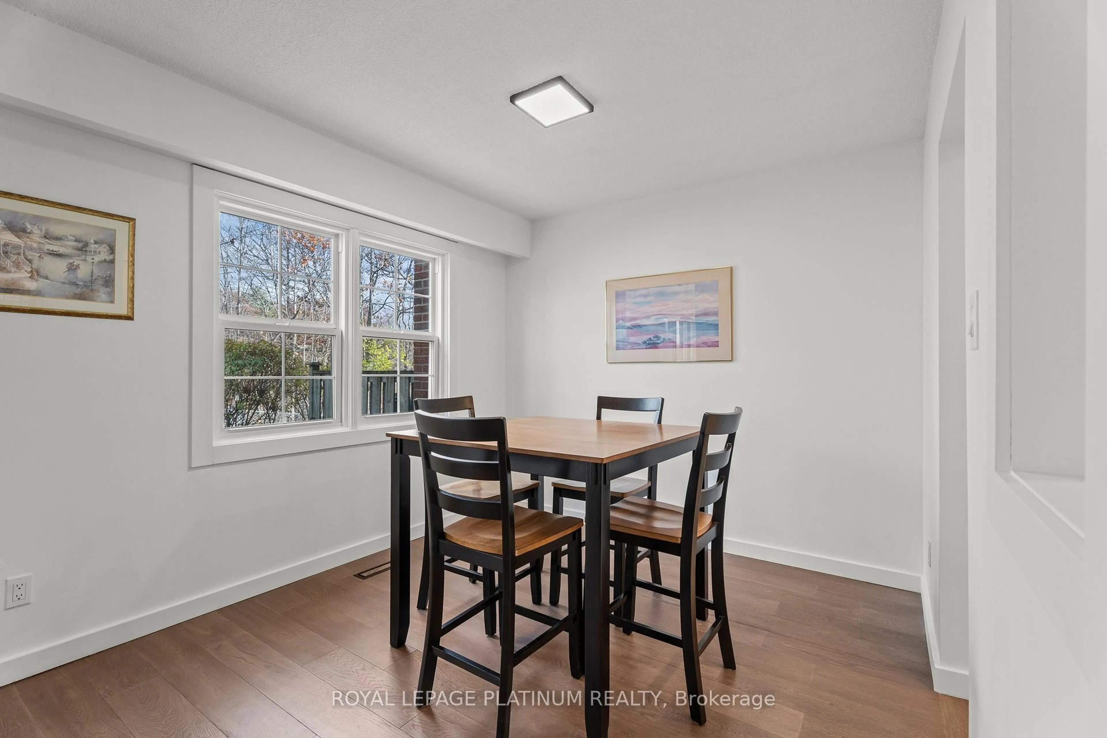 Dining room, wood/laminate floor for 2120 Rathburn Rd #43, Mississauga Ontario L4W 2S8