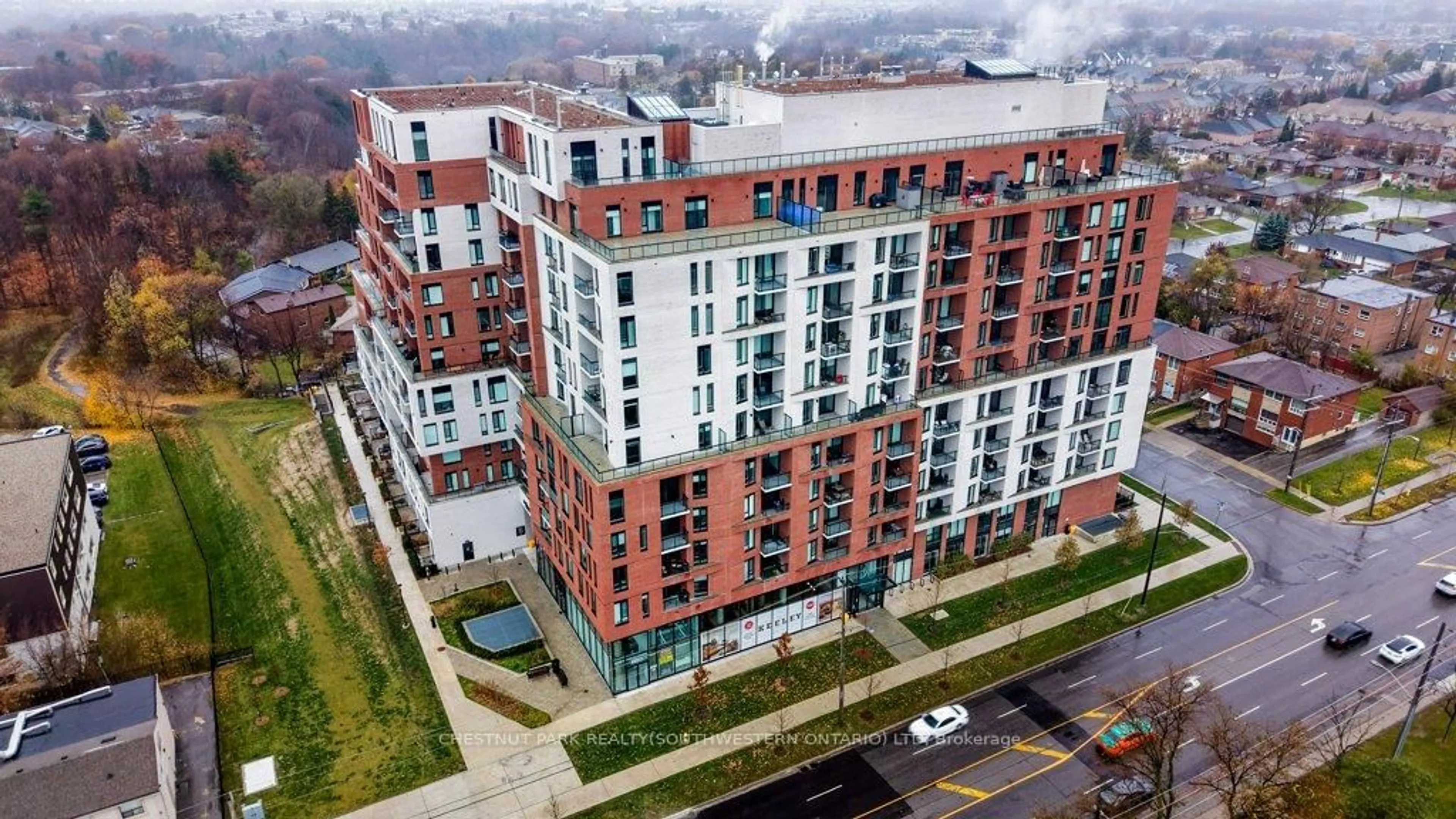 A pic from outside/outdoor area/front of a property/back of a property/a pic from drone, city buildings view from balcony for 3100 Keele St #612, Toronto Ontario M3M 0E1