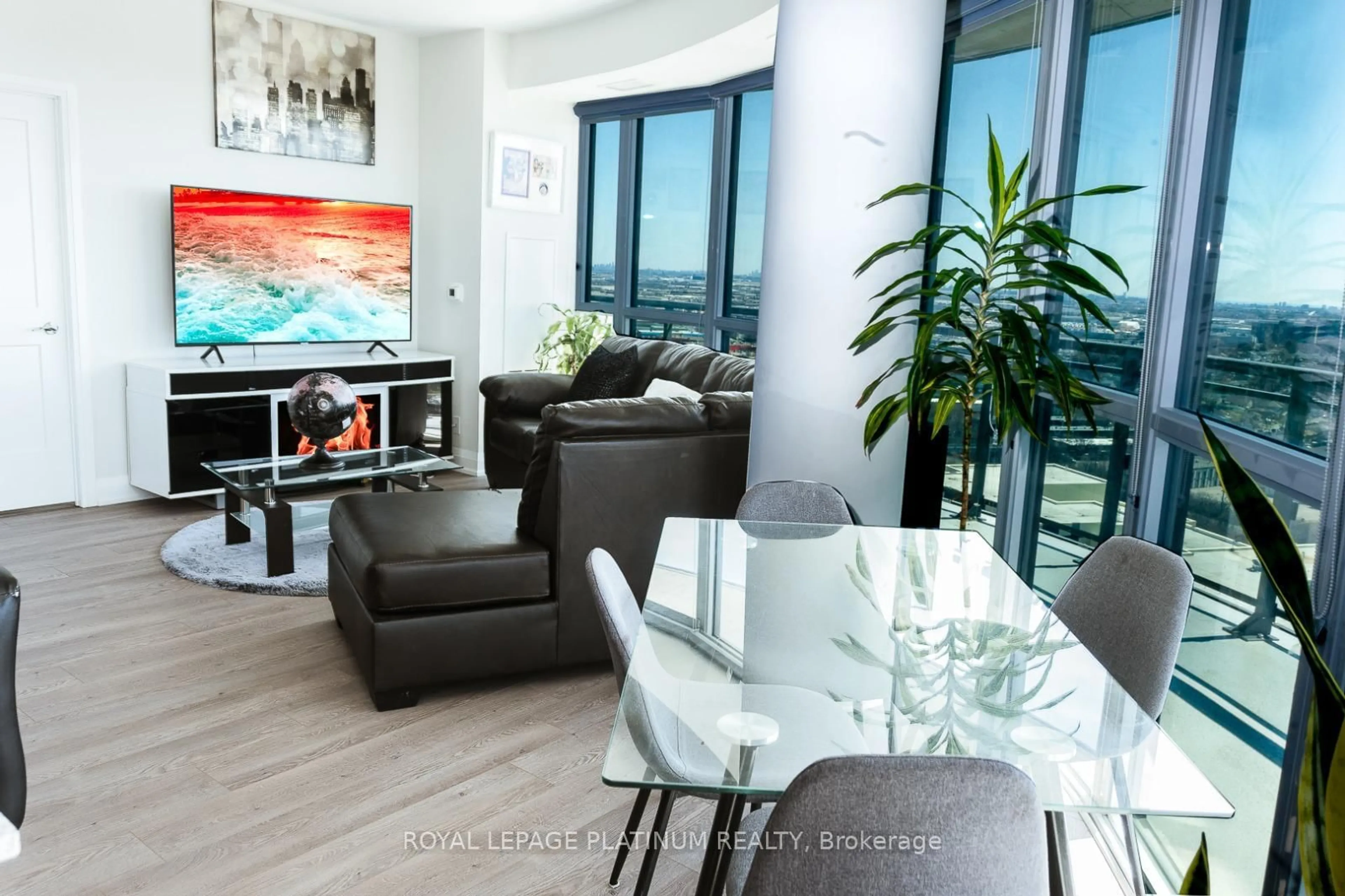 Living room with furniture, unknown for 15 Lynch St #2305, Brampton Ontario L6W 0C7