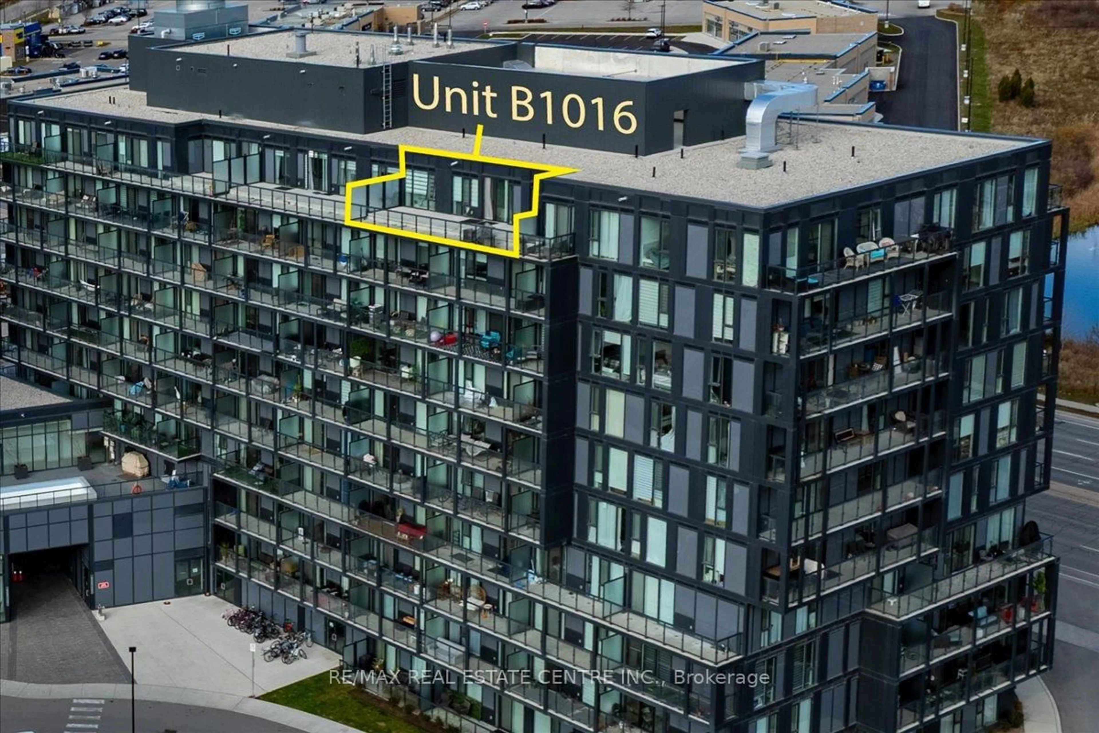 A pic from outside/outdoor area/front of a property/back of a property/a pic from drone, city buildings view from balcony for 3200 Dakota Common #B1016, Burlington Ontario L7M 2A7
