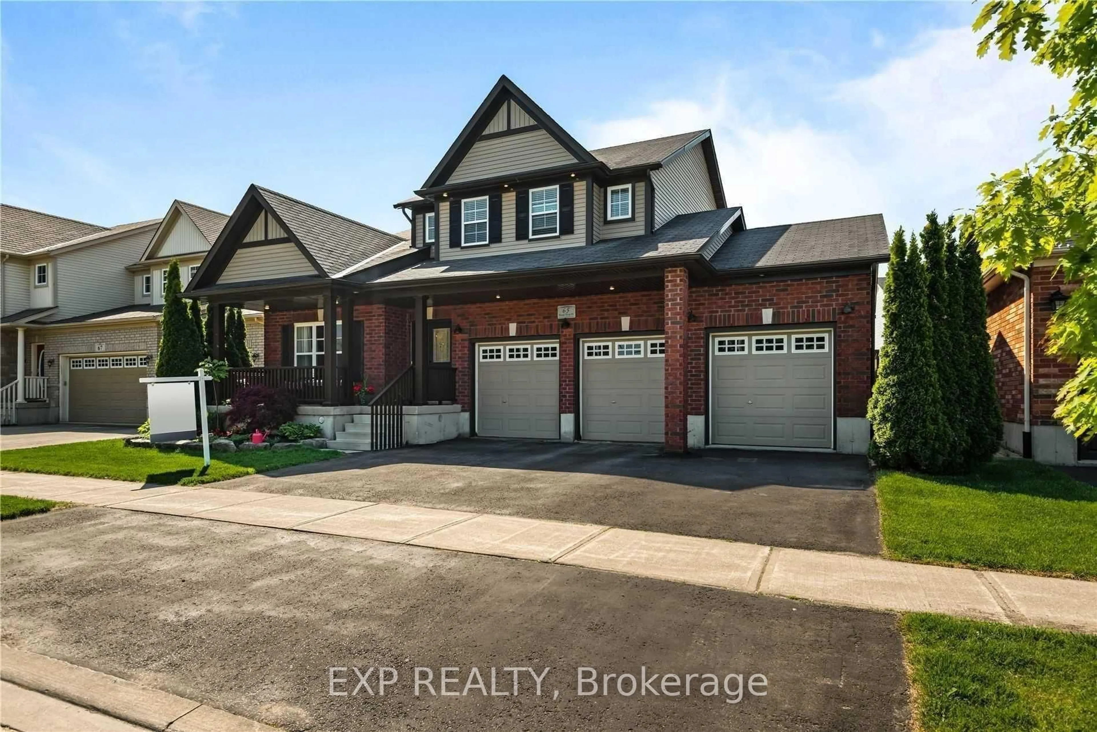 Home with brick exterior material, street for 65 Buena Vista Dr, Orangeville Ontario L9W 5K8
