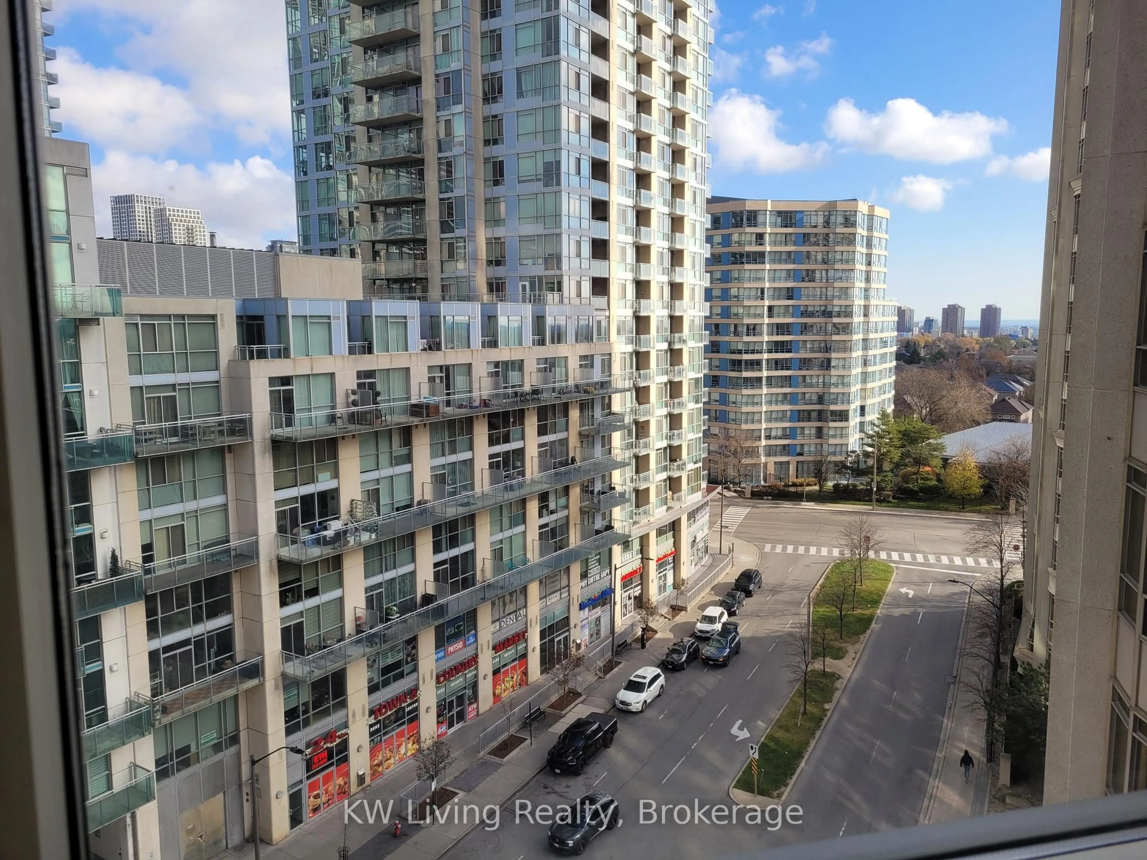 A pic from outside/outdoor area/front of a property/back of a property/a pic from drone, city buildings view from balcony for 3888 Duke Of York Blvd #924, Mississauga Ontario L5B 4P5