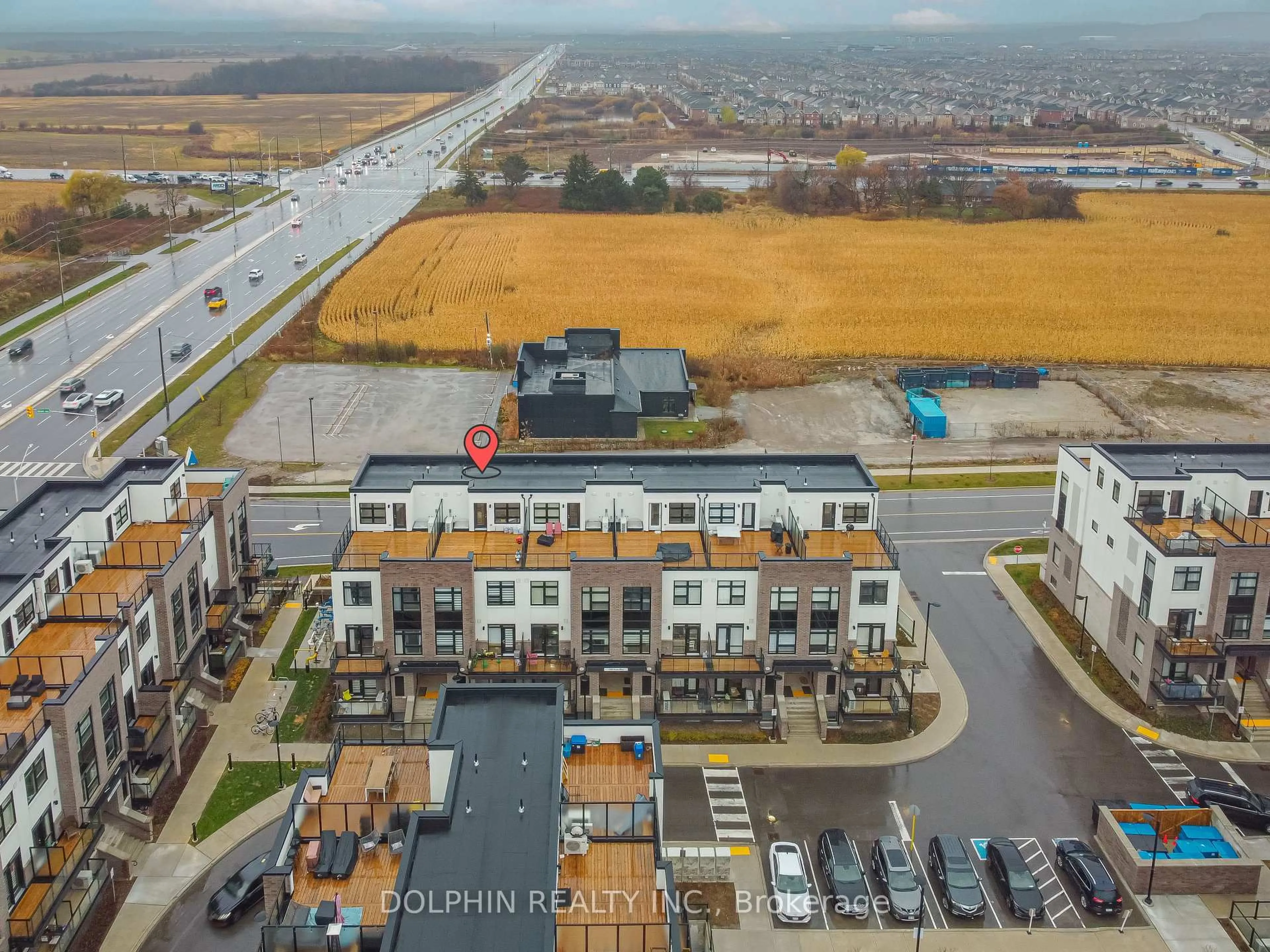 A pic from outside/outdoor area/front of a property/back of a property/a pic from drone, city buildings view from balcony for 1589 Rose Way #106, Milton Ontario L9E 1N4