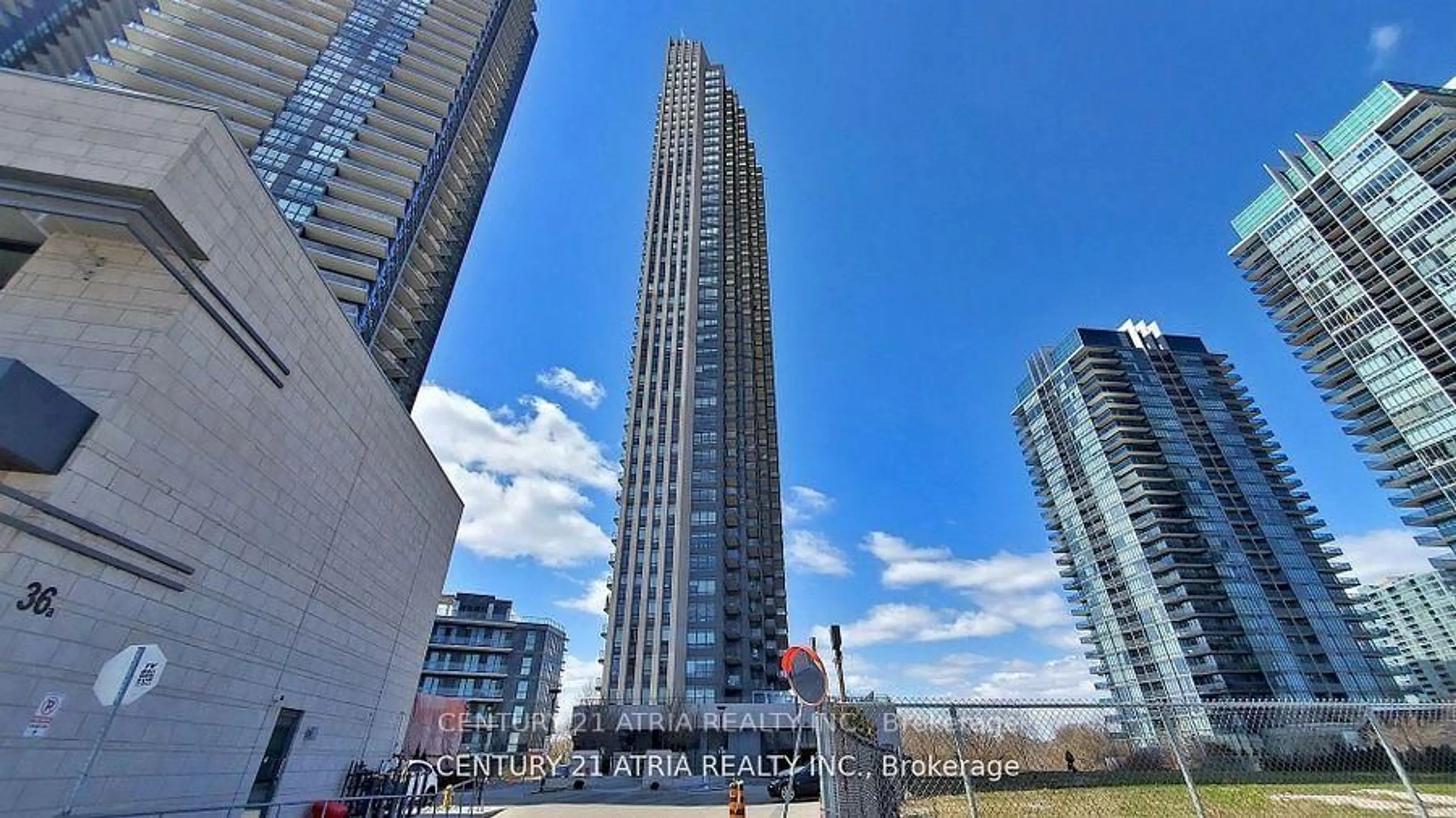 A pic from outside/outdoor area/front of a property/back of a property/a pic from drone, city buildings view from balcony for 36 Park Lawn Rd #3210, Toronto Ontario M8Y 0E5