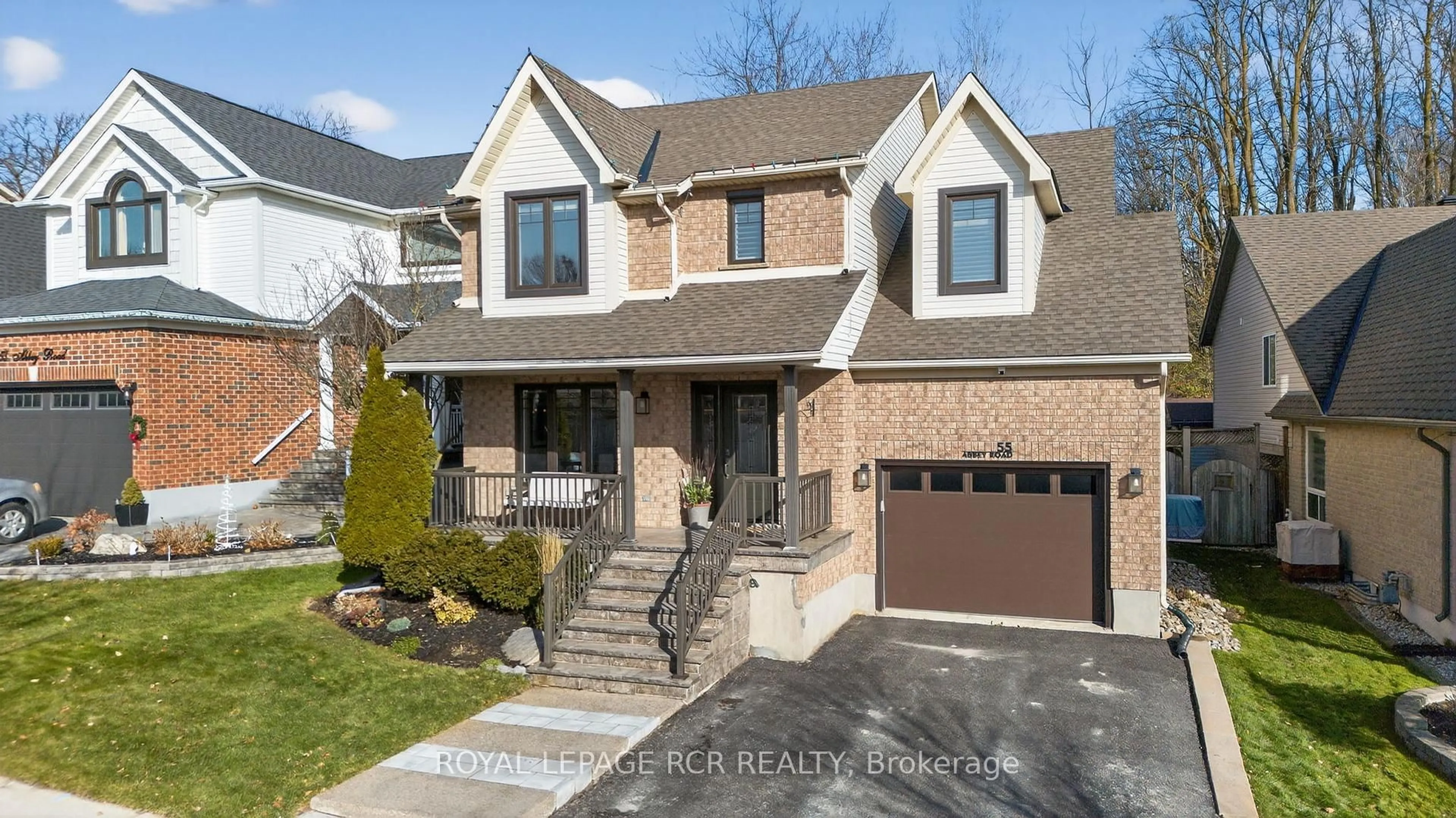 Home with brick exterior material, street for 55 Abbey Rd, Orangeville Ontario L9W 5E3