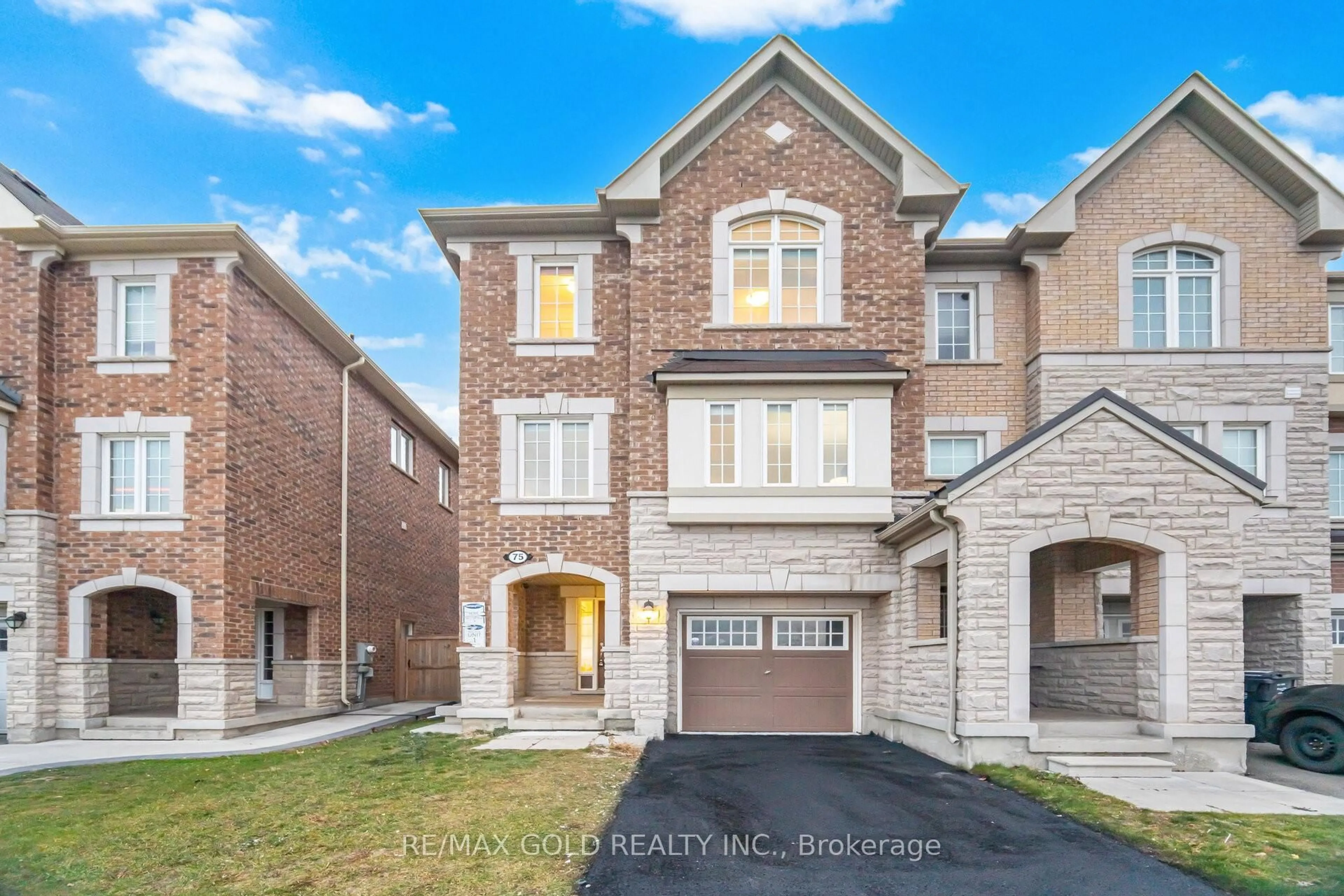 Home with brick exterior material, street for 75 Baycliffe Cres, Brampton Ontario L7A 3Z1