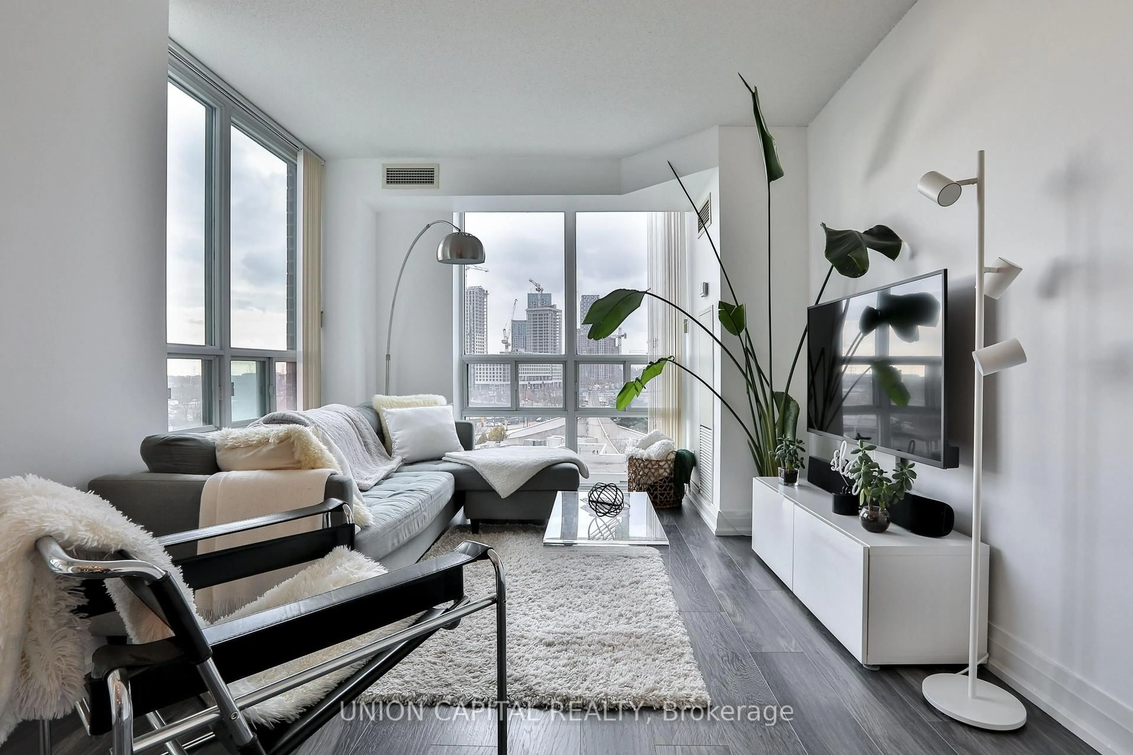 Living room with furniture, unknown for 9 Michael Power Pl #708, Toronto Ontario M9A 0A5