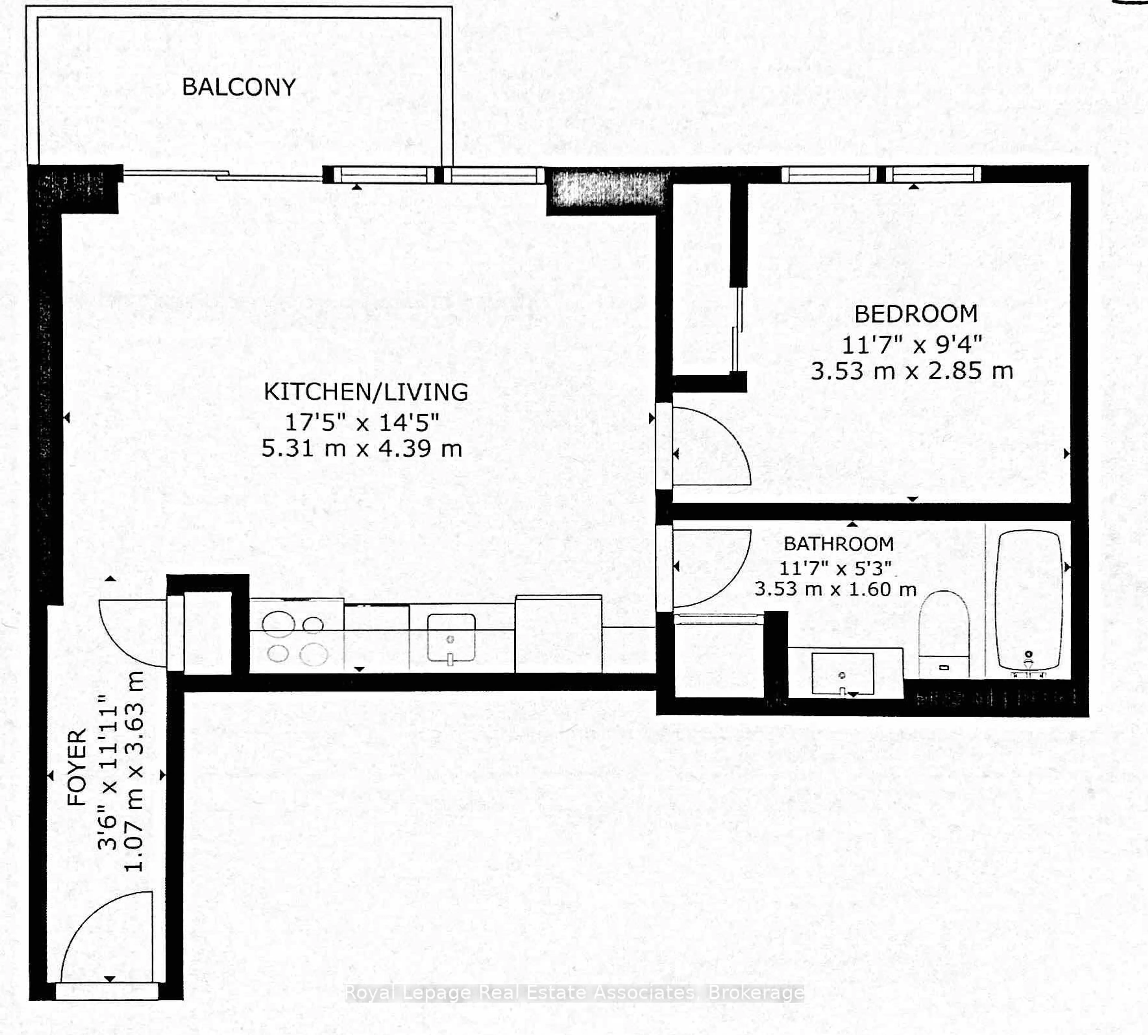 Floor plan for 38 Joe Shuster Way #2211, Toronto Ontario M6K 0A5