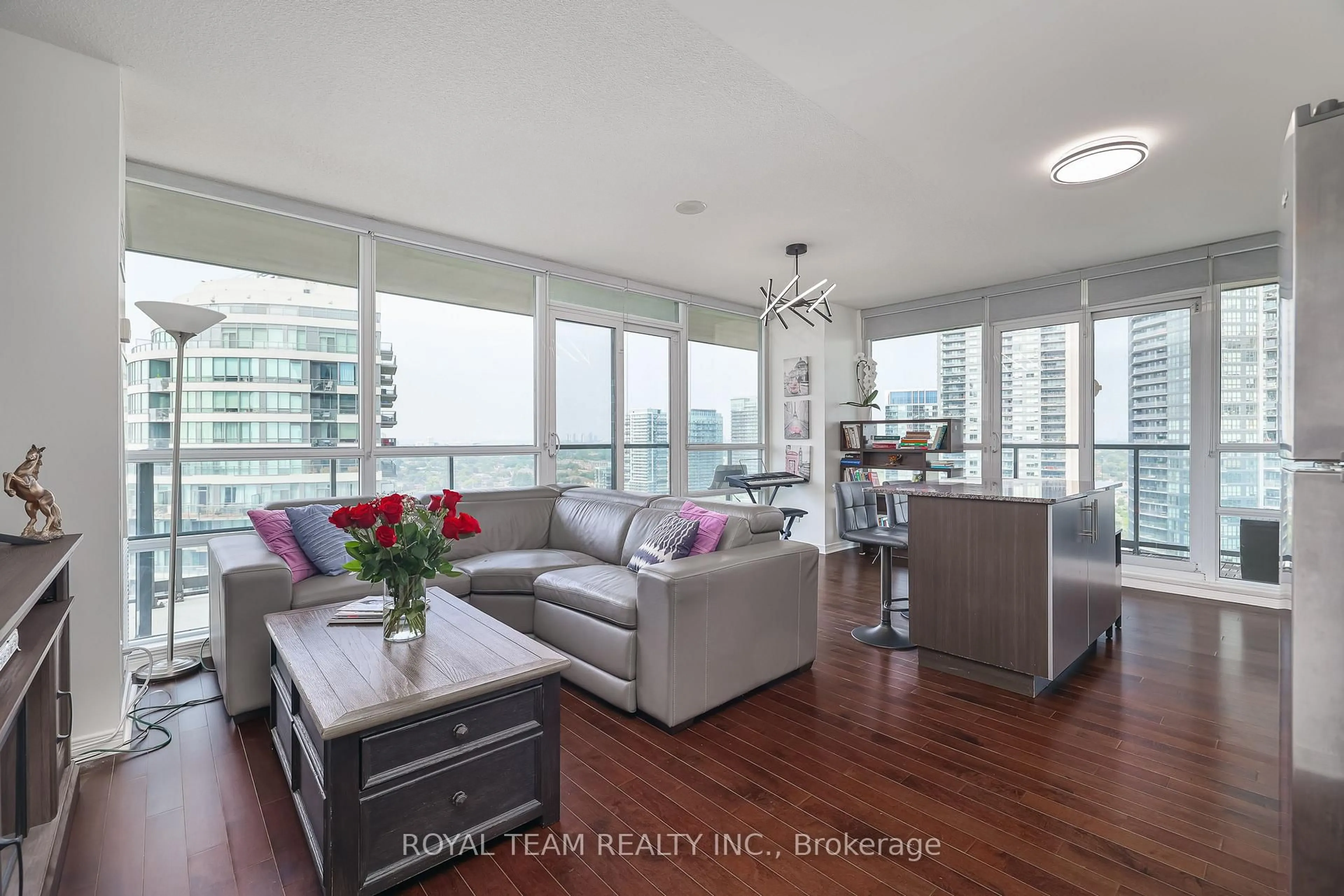 Living room with furniture, wood/laminate floor for 2230 Lake Shore Blvd #2504, Toronto Ontario M8V 0B2