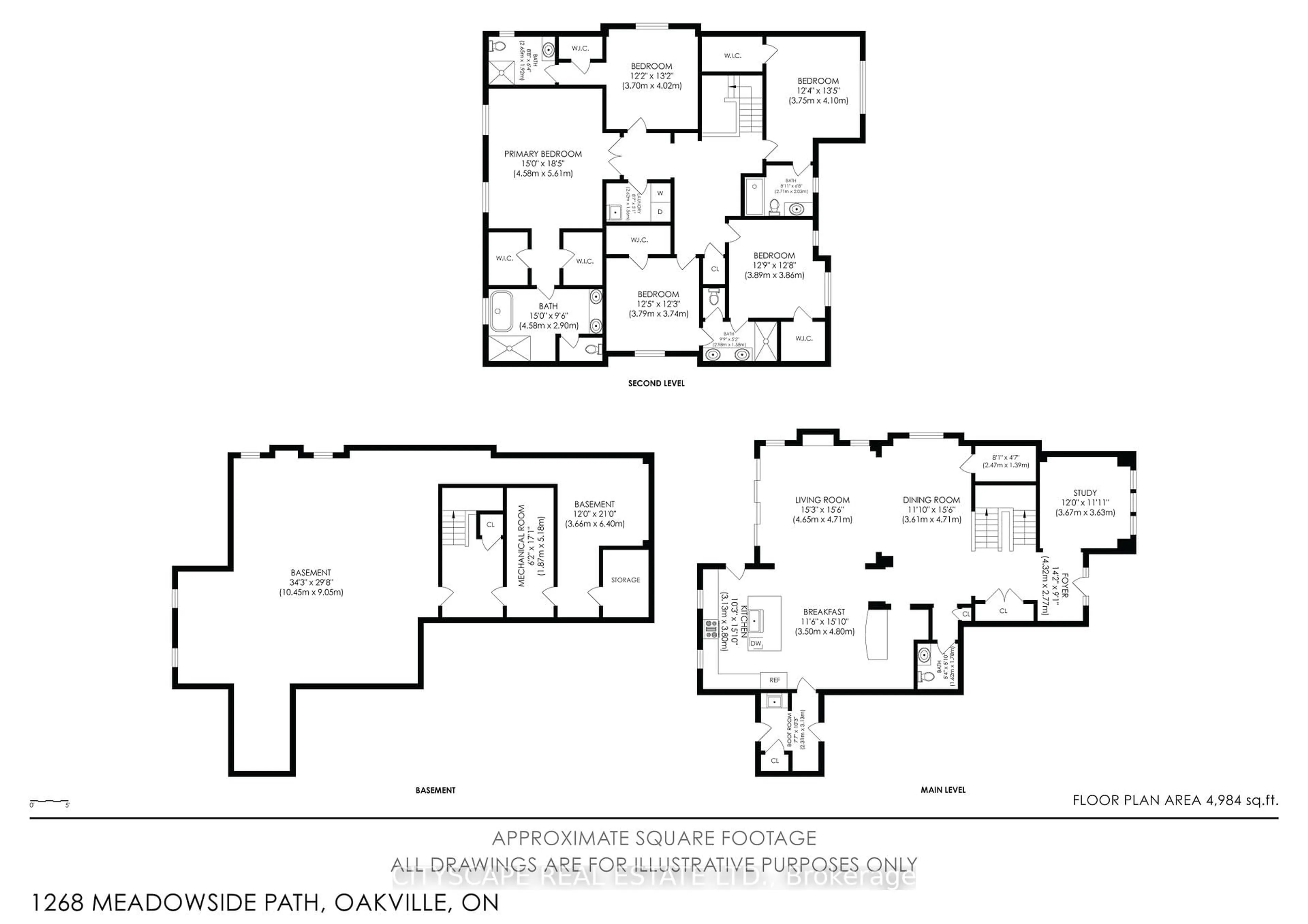 Floor plan for 1268 Meadowside Path, Oakville Ontario L6M 5M9