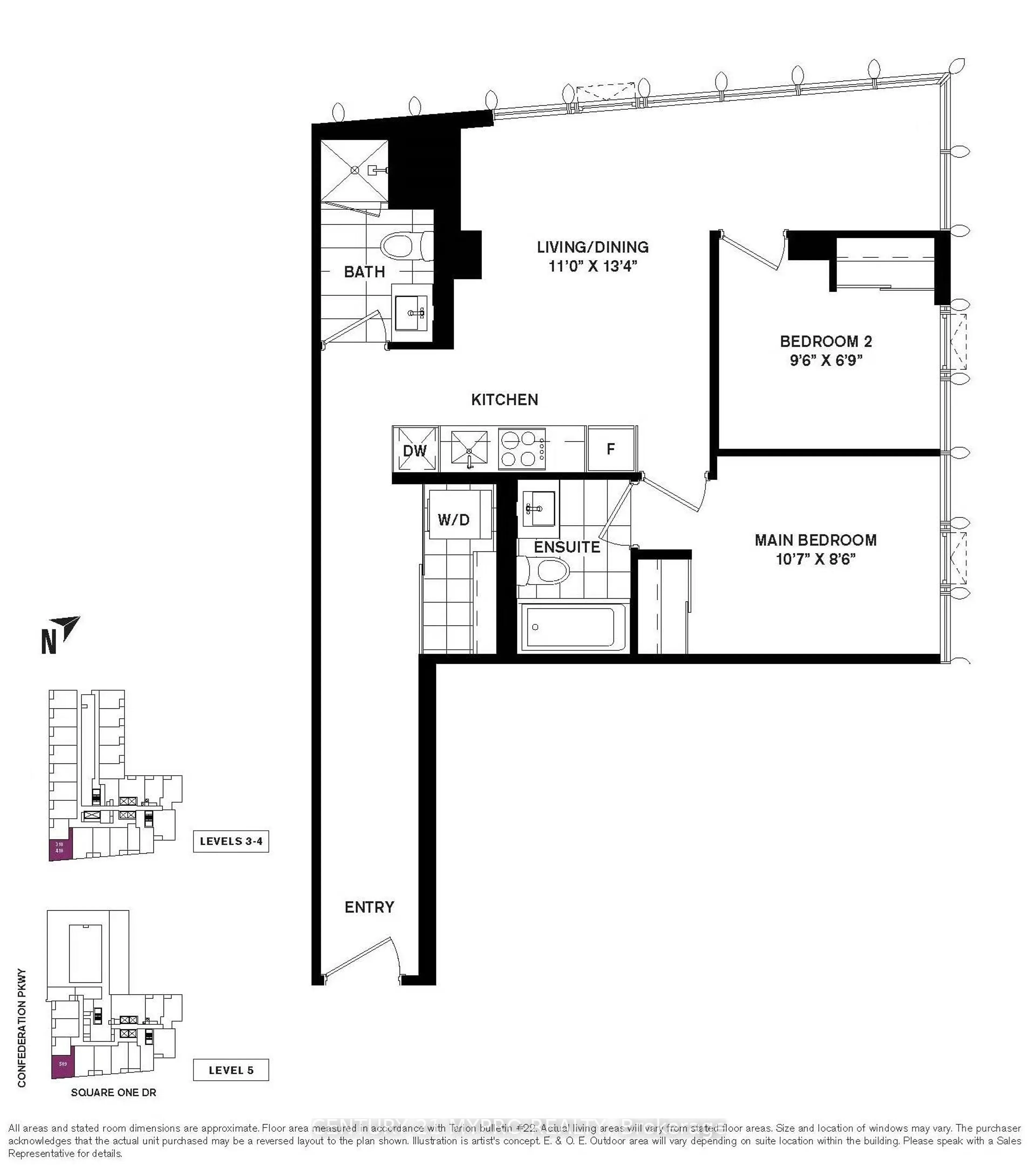 Floor plan for 395 Square One Dr #410, Mississauga Ontario L5B 0P6