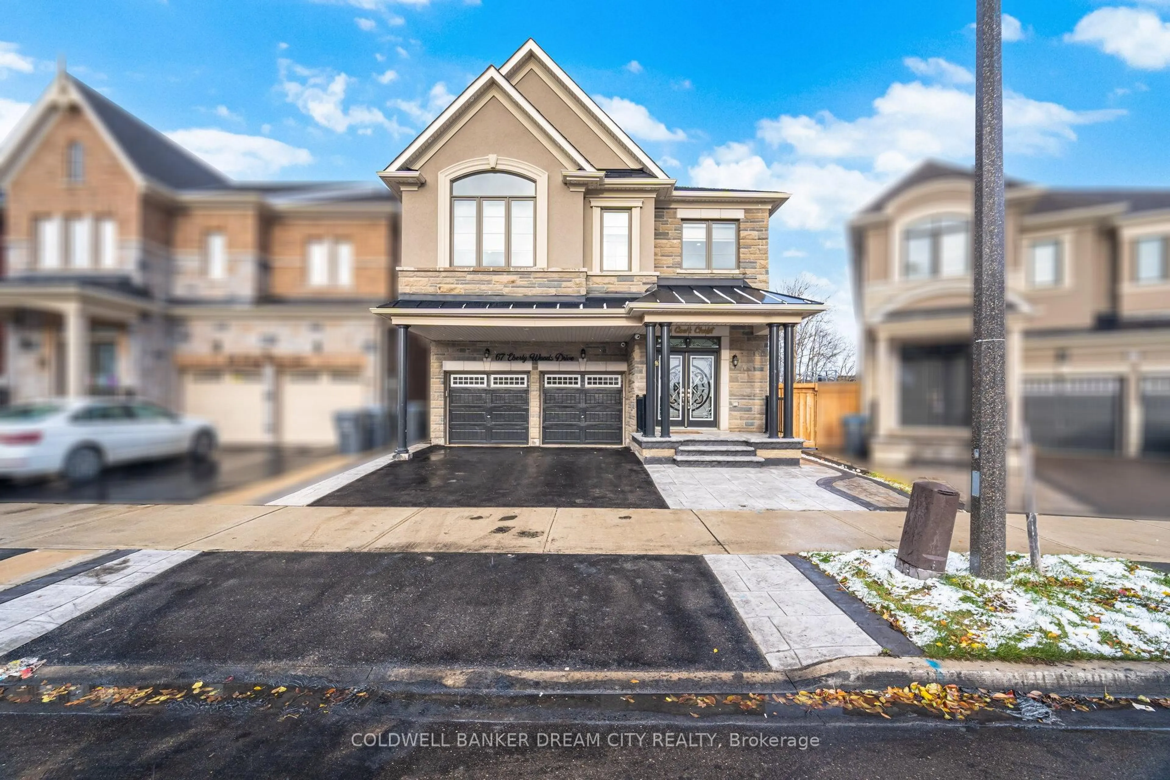 Home with brick exterior material, street for 67 Eberly Woods Dr, Caledon Ontario L7C 4J3
