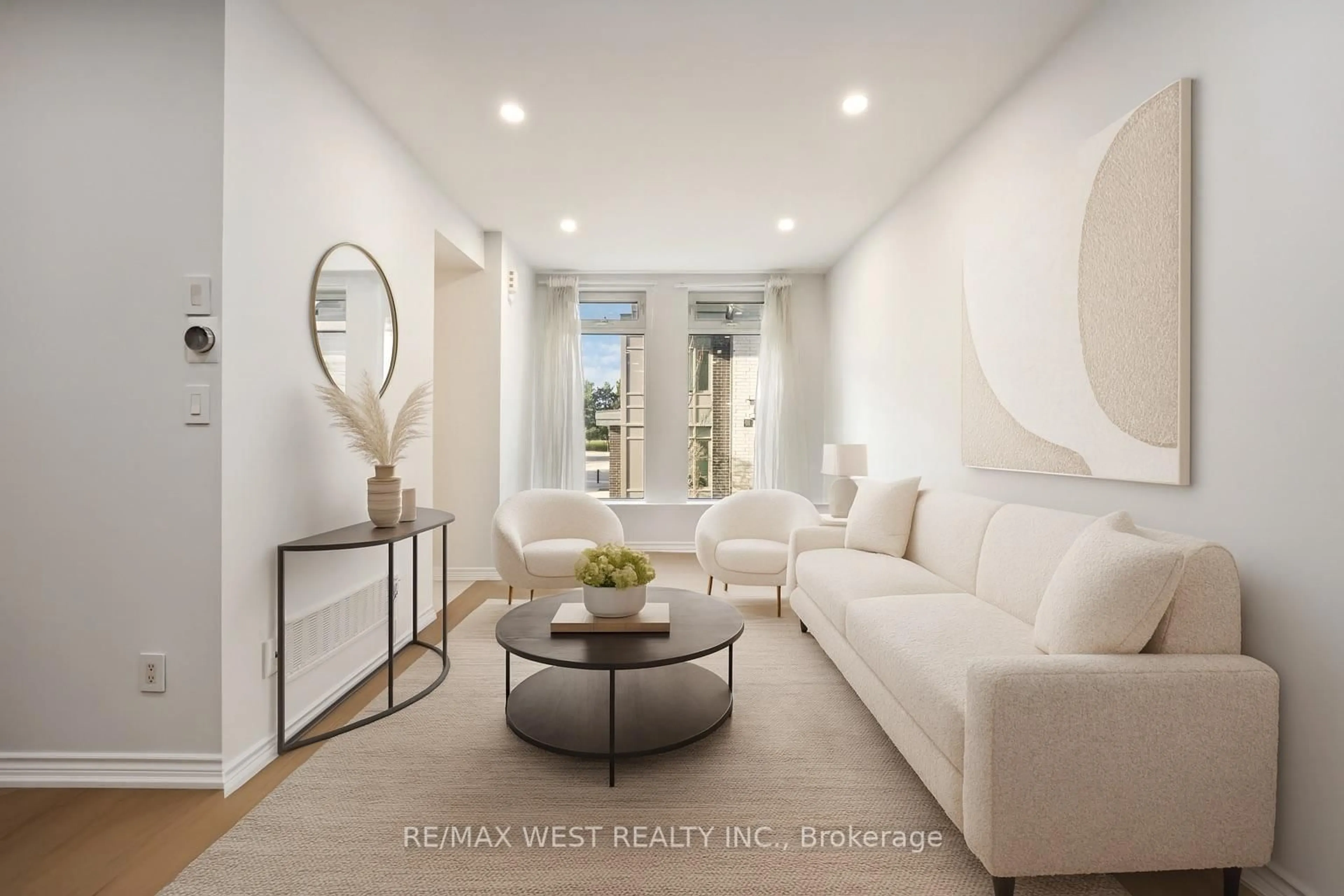 Living room with furniture, unknown for 11 Applewood Lane #120, Toronto Ontario M9C 0C1