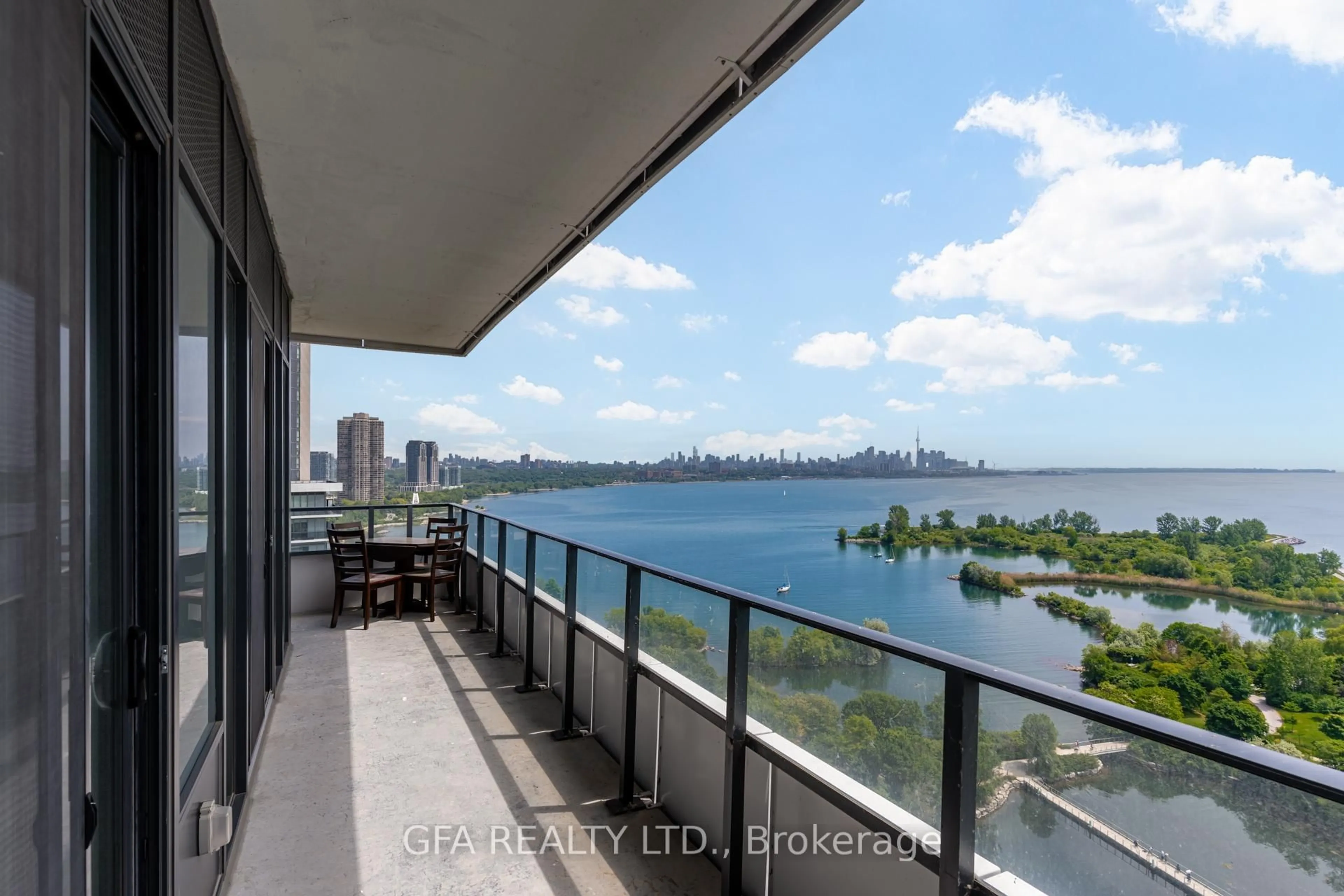 Balcony in the apartment, water/lake/river/ocean view for 20 Shore Breeze Dr #1807, Toronto Ontario M8V 0C7