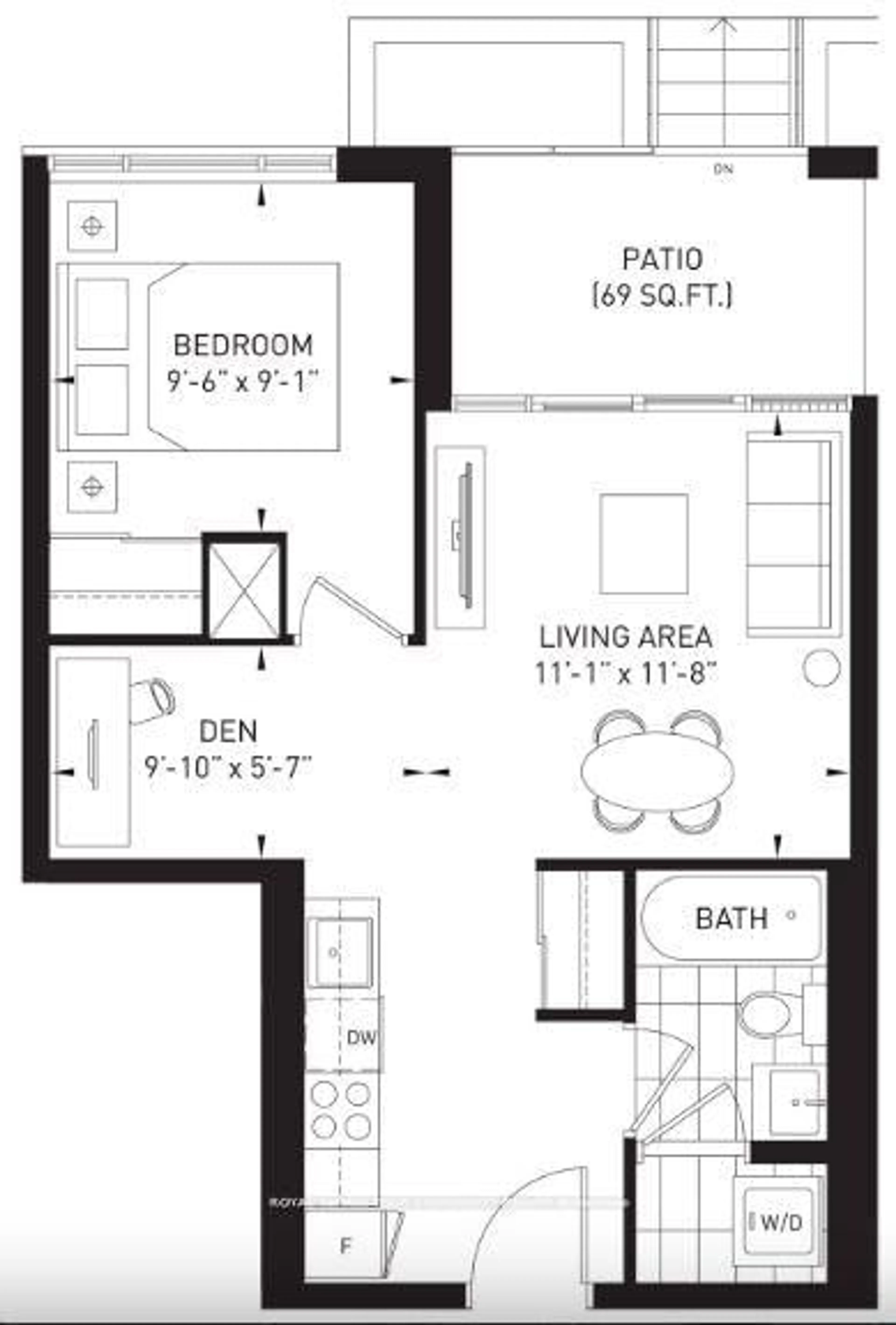 Floor plan for 25 Neighbourhood Lane #103, Toronto Ontario M8Y 0C4