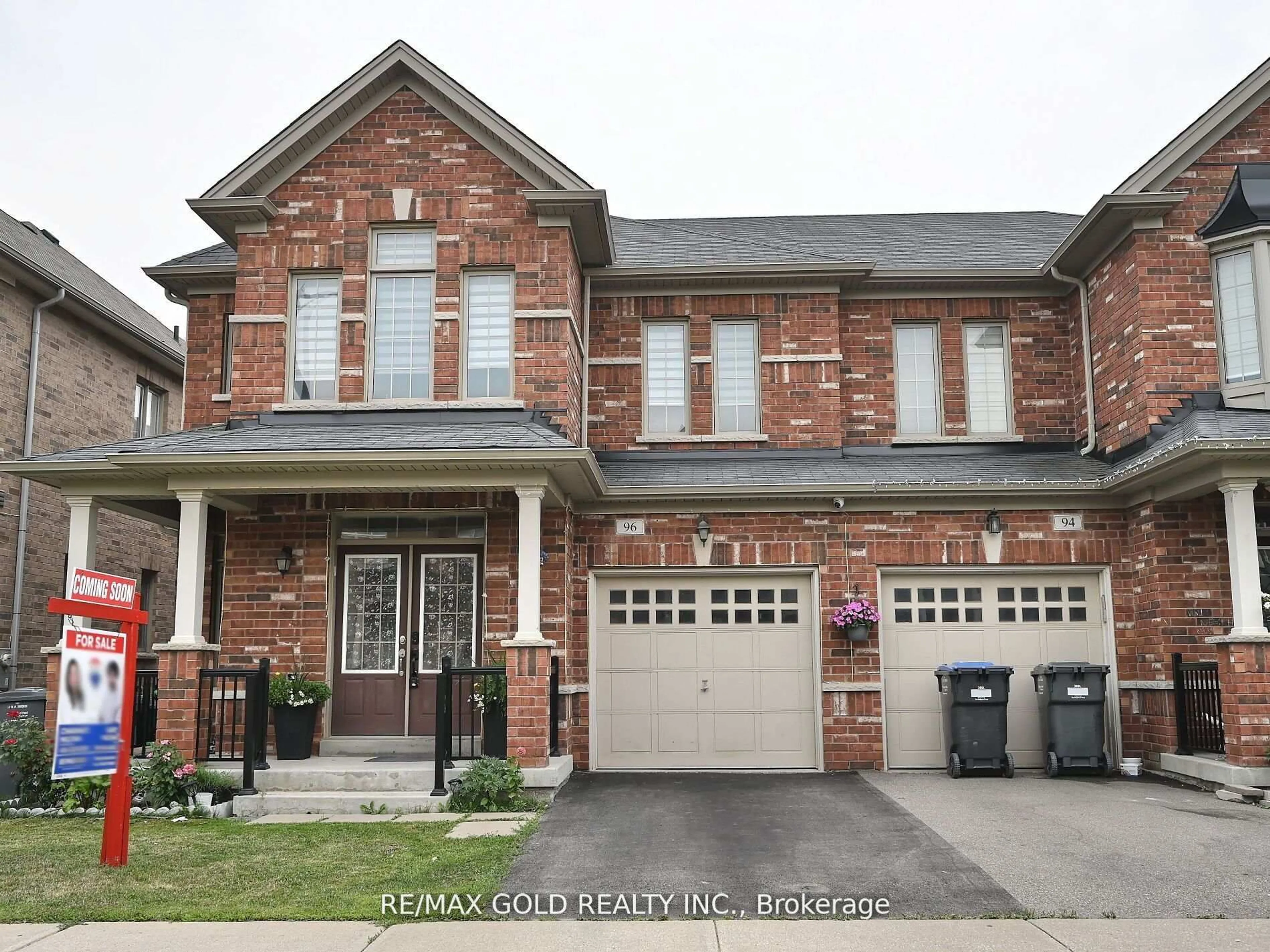 Home with brick exterior material, street for 96 Ledger Point Cres, Brampton Ontario L6R 3W1