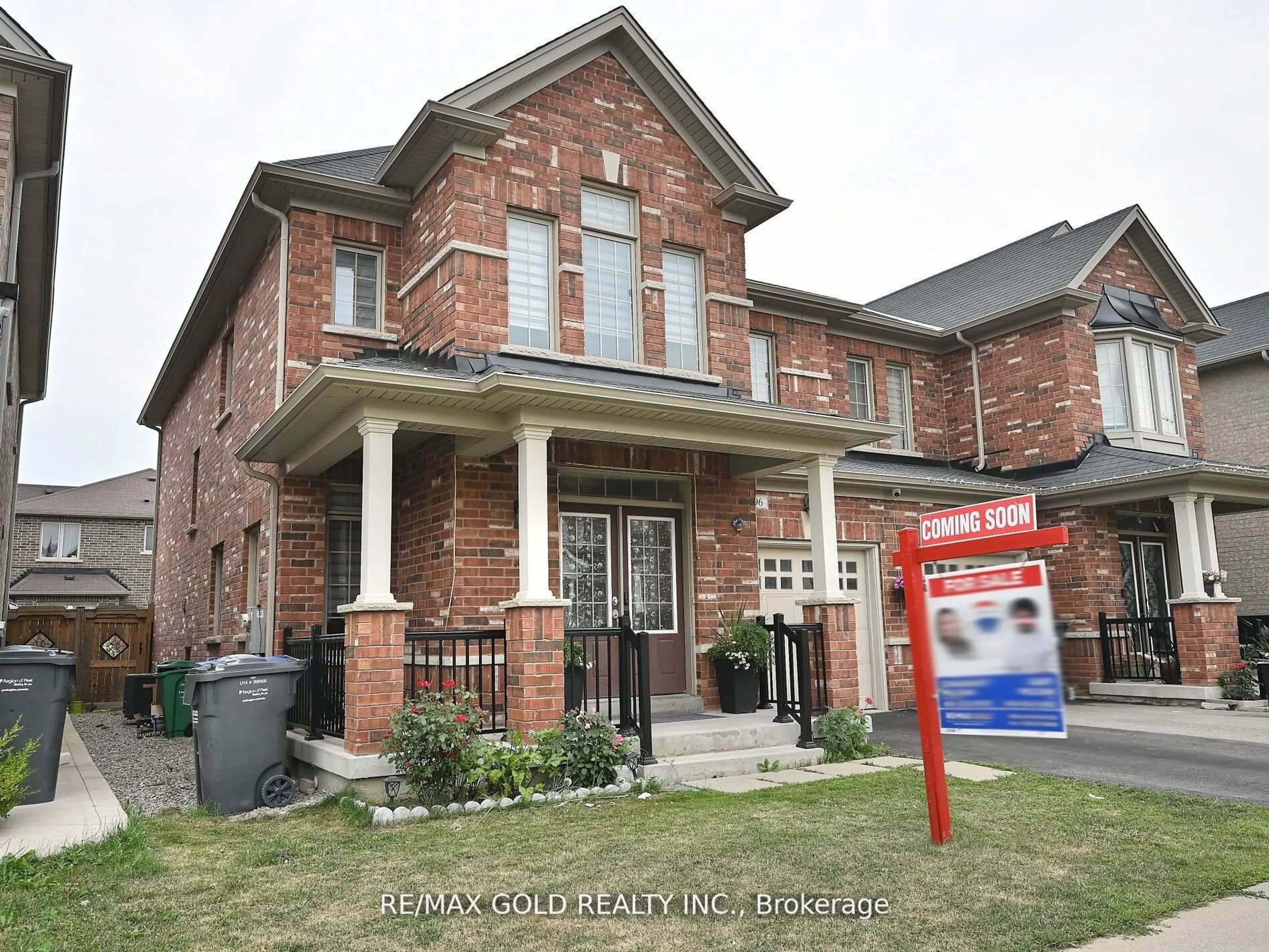 Home with brick exterior material, street for 96 Ledger Point Cres, Brampton Ontario L6R 3W1