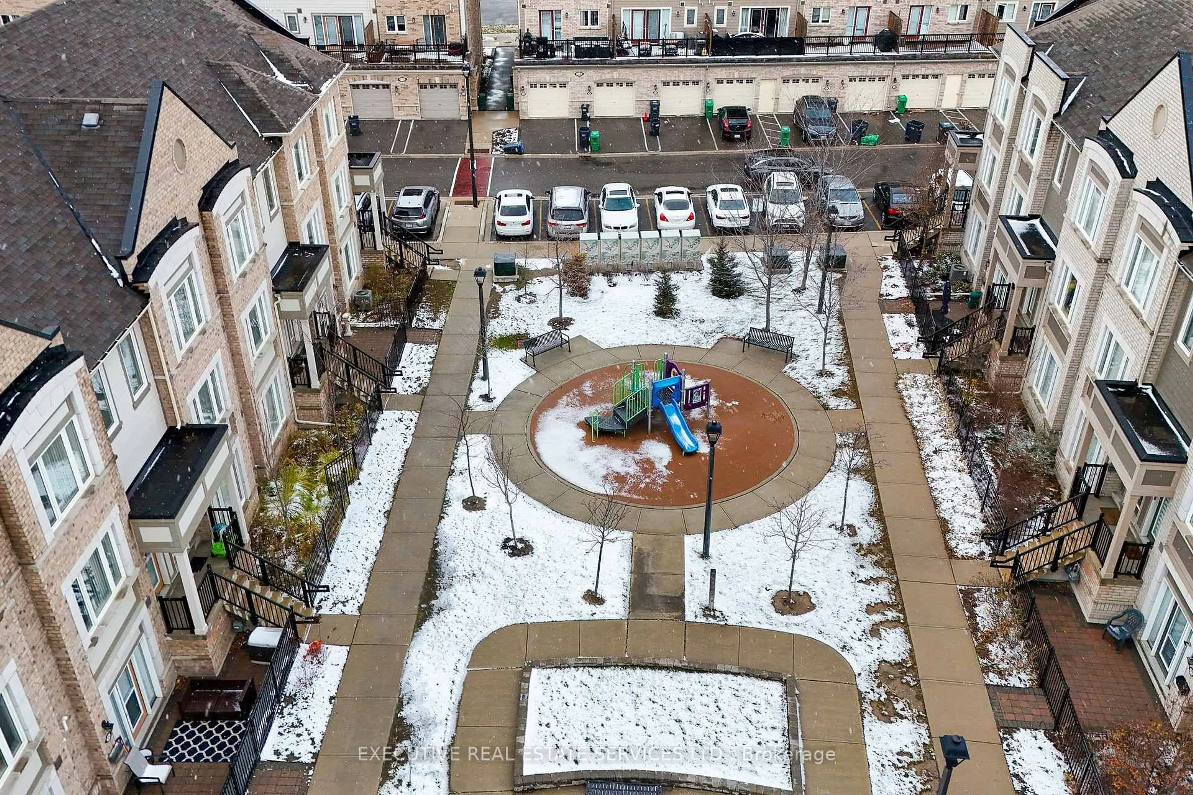Patio, city buildings view from balcony for 1 Beckenrose Crt #123, Brampton Ontario L6Y 6G2