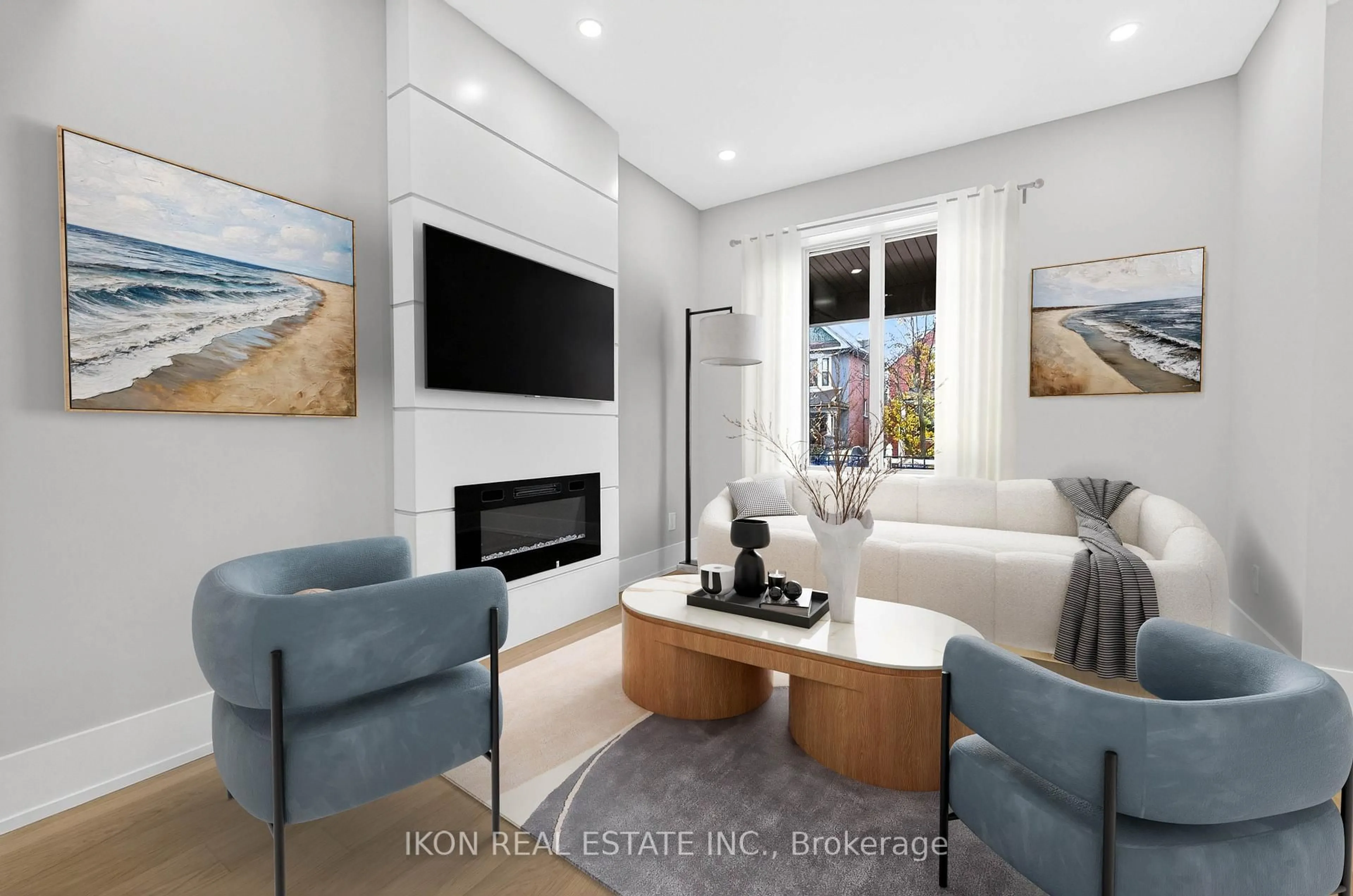 Living room with furniture, ceramic/tile floor for 475 Delaware Ave, Toronto Ontario M6H 2V1