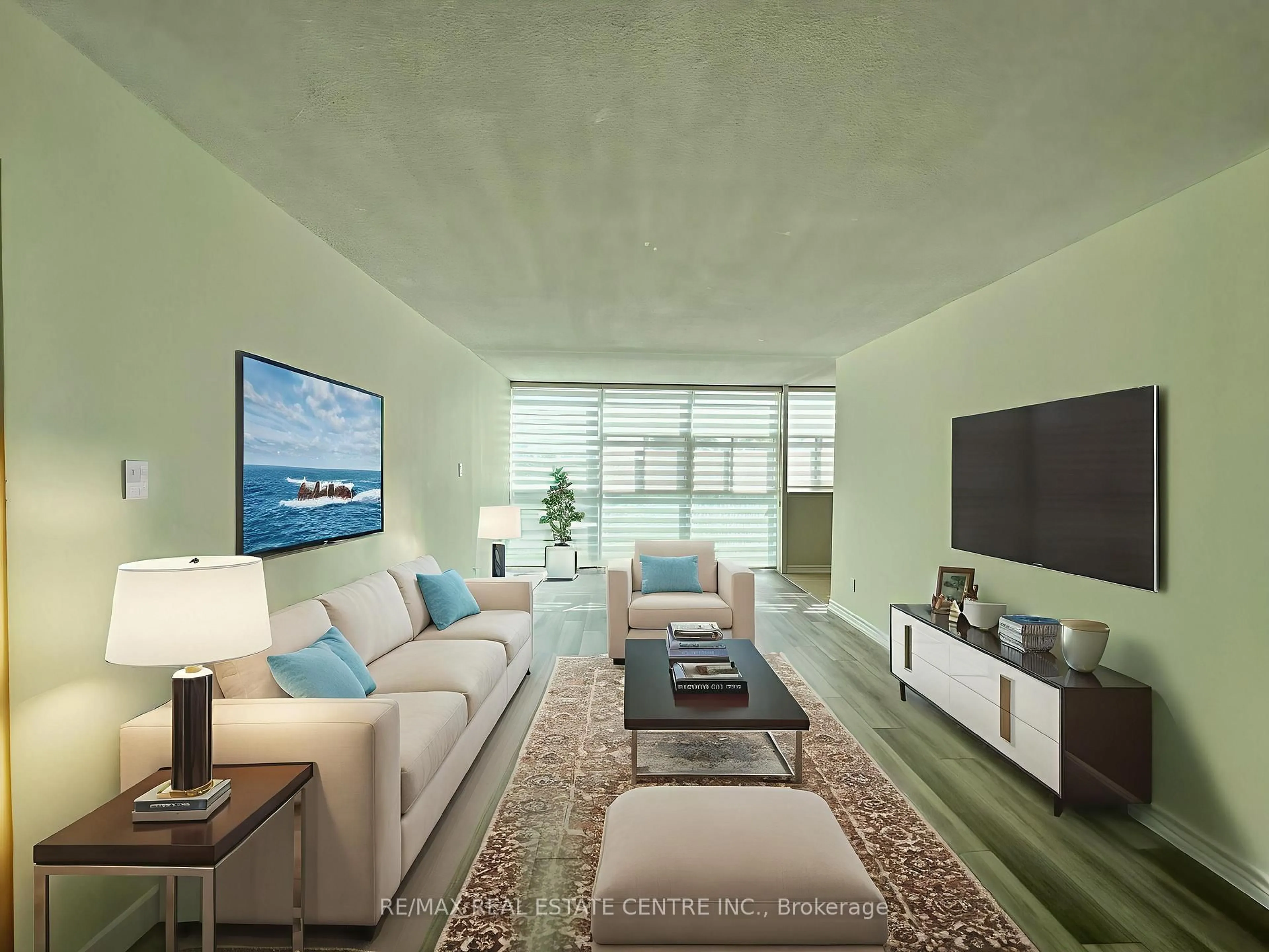 Living room with furniture, unknown for 1360 Rathburn Rd #302, Mississauga Ontario L4W 4H4