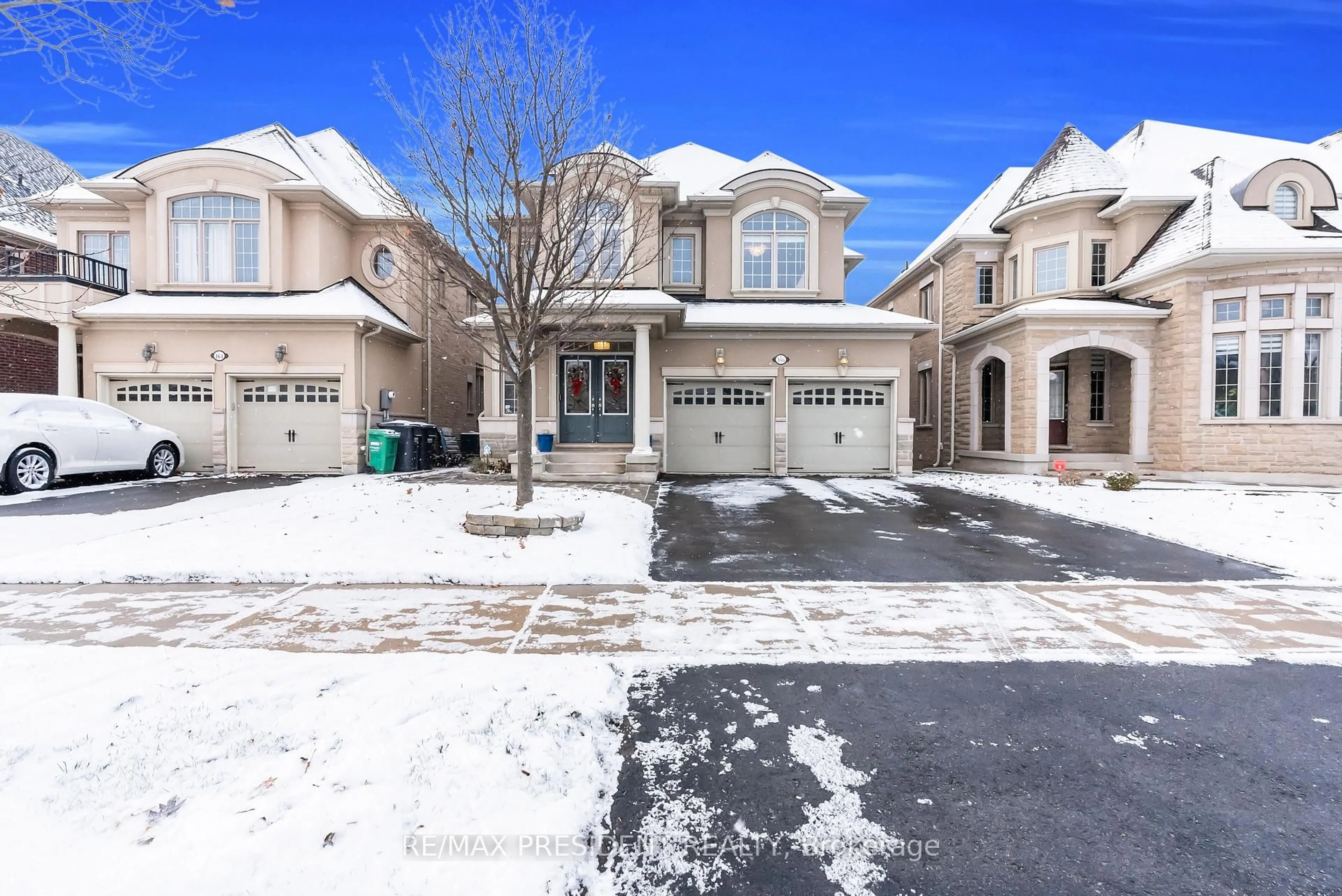 A pic from outside/outdoor area/front of a property/back of a property/a pic from drone, street for 166 Elbern Markell Dr, Brampton Ontario L6X 2Z9
