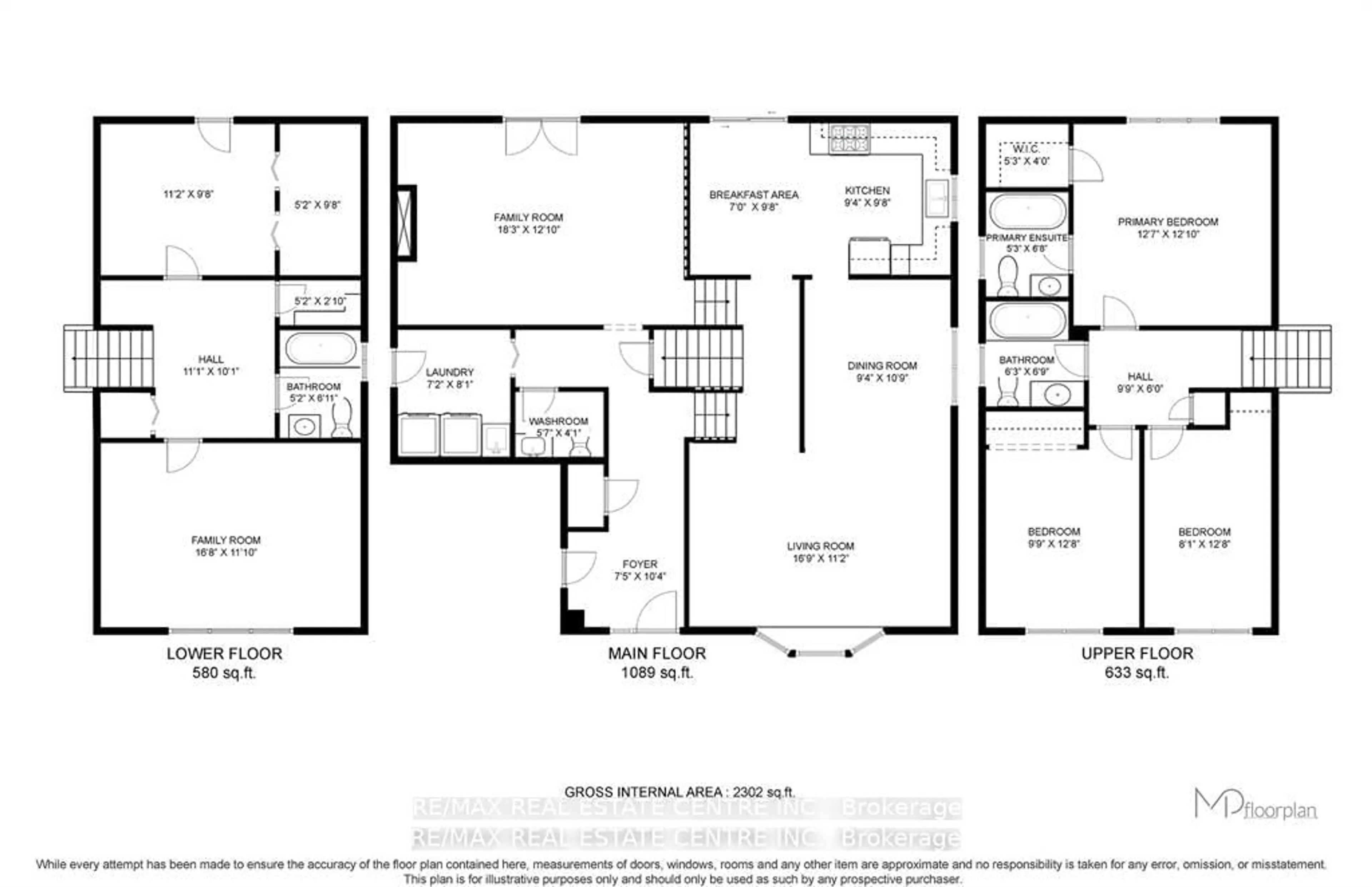 Floor plan for 583 Moorelands Cres, Milton Ontario L9T 4B3