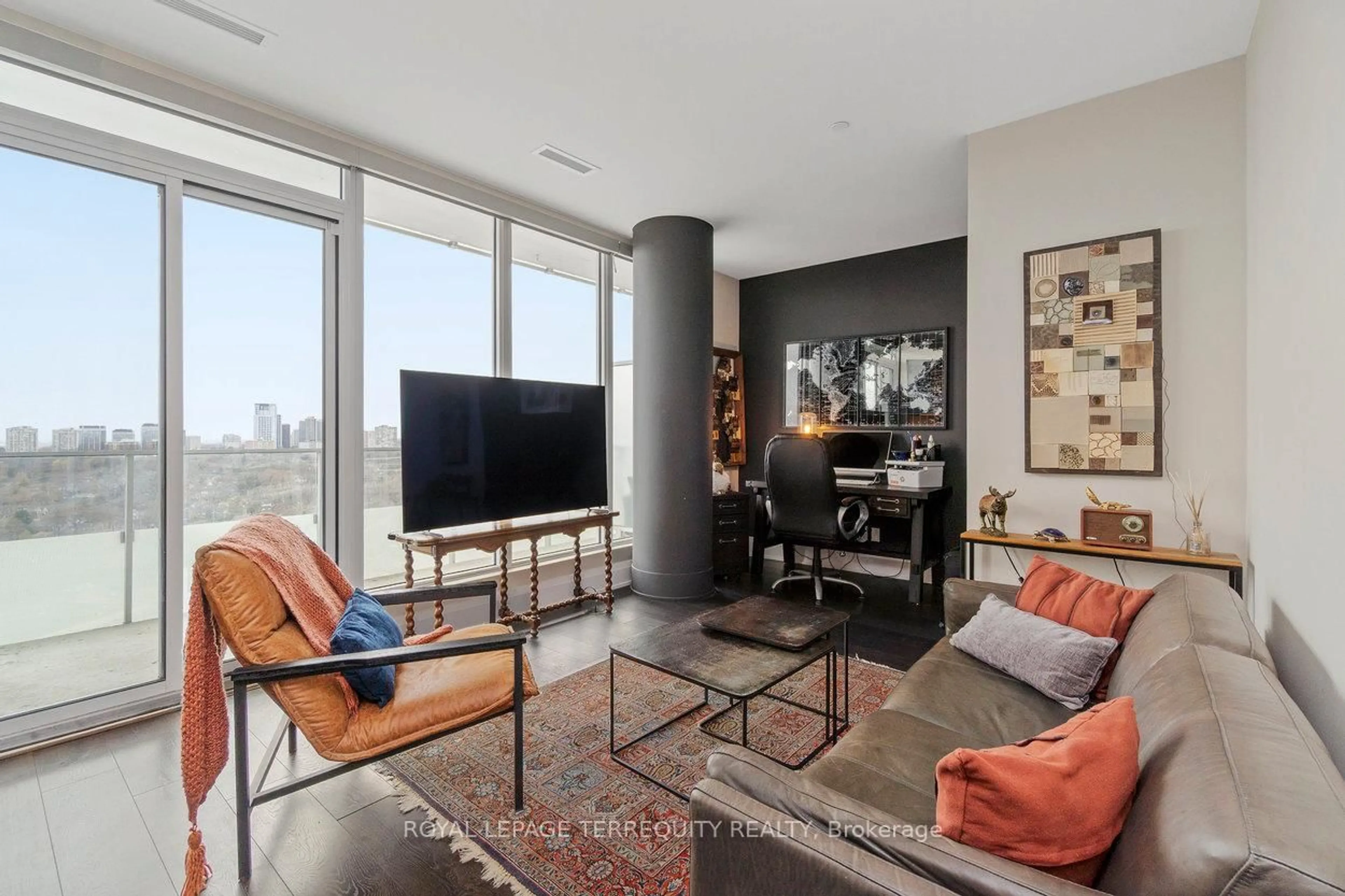 Living room with furniture, unknown for 20 Brin Dr #1901, Toronto Ontario M8X 0B2