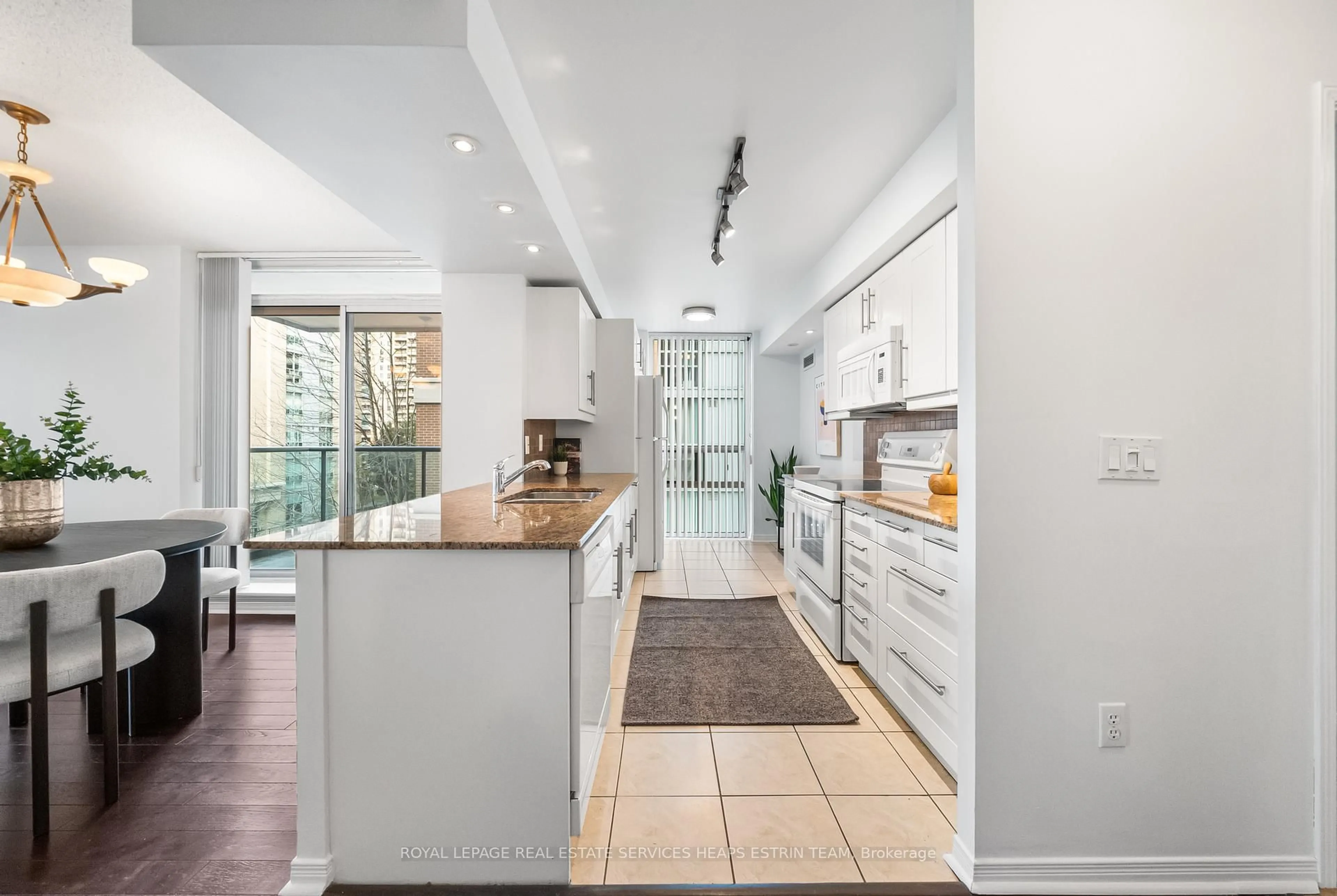 Contemporary kitchen, ceramic/tile floor for 11 Michael Power Pl #312, Toronto Ontario M9A 5G3