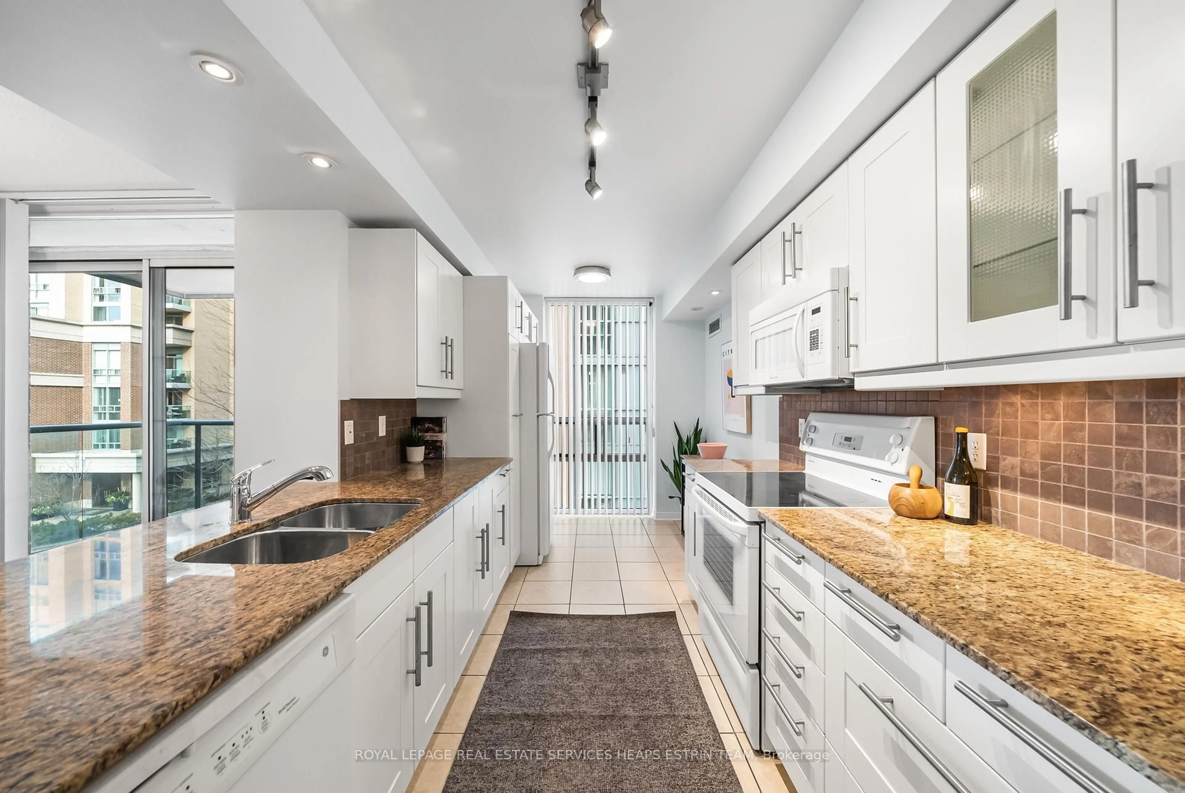 Contemporary kitchen, ceramic/tile floor for 11 Michael Power Pl #312, Toronto Ontario M9A 5G3