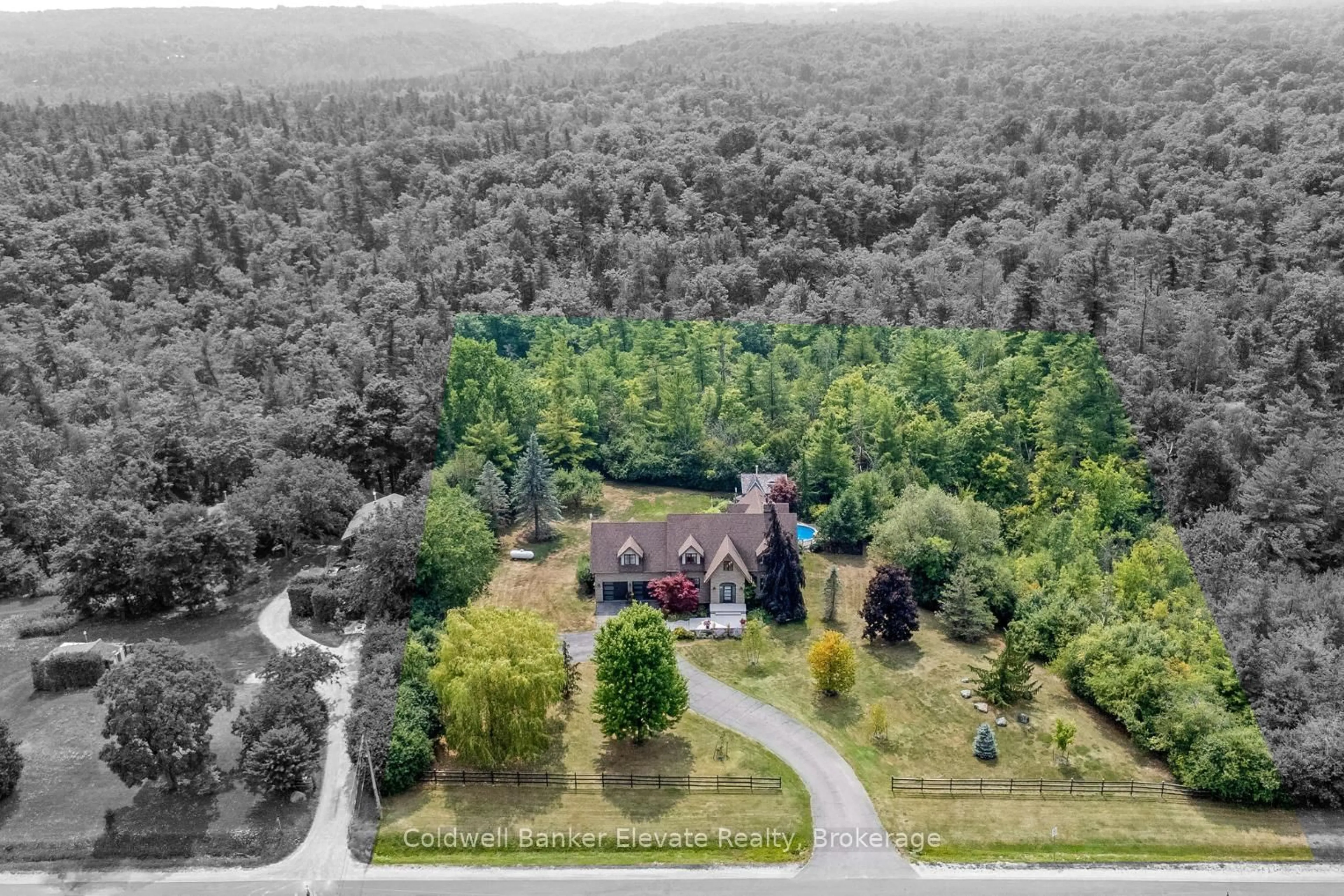 A pic from outside/outdoor area/front of a property/back of a property/a pic from drone, forest/trees view for 14294 Winston Churchill Blvd, Caledon Ontario L7C 3E8