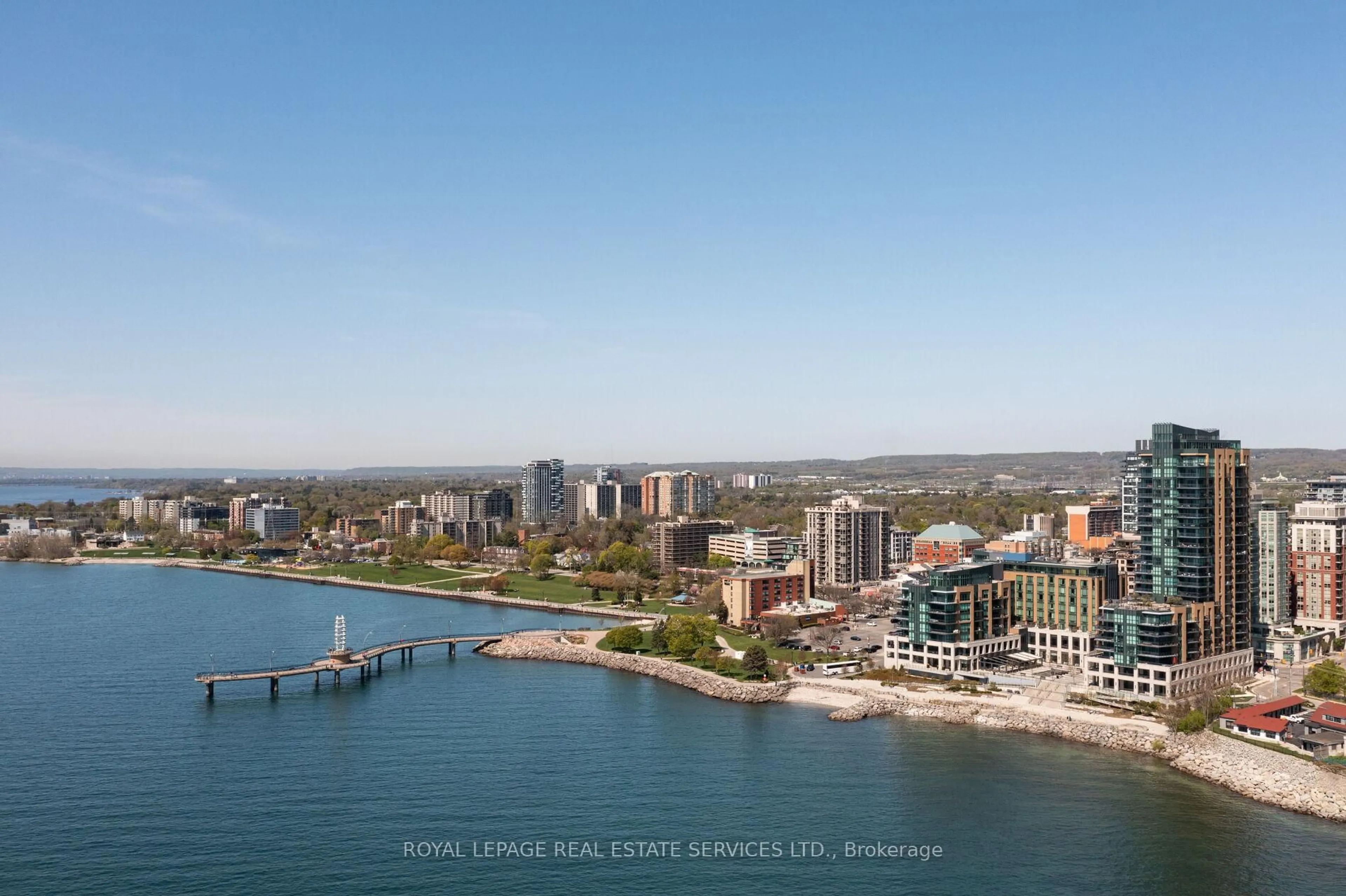A pic from outside/outdoor area/front of a property/back of a property/a pic from drone, water/lake/river/ocean view for 2060 Lakeshore Rd #1802, Burlington Ontario L7R 0G2