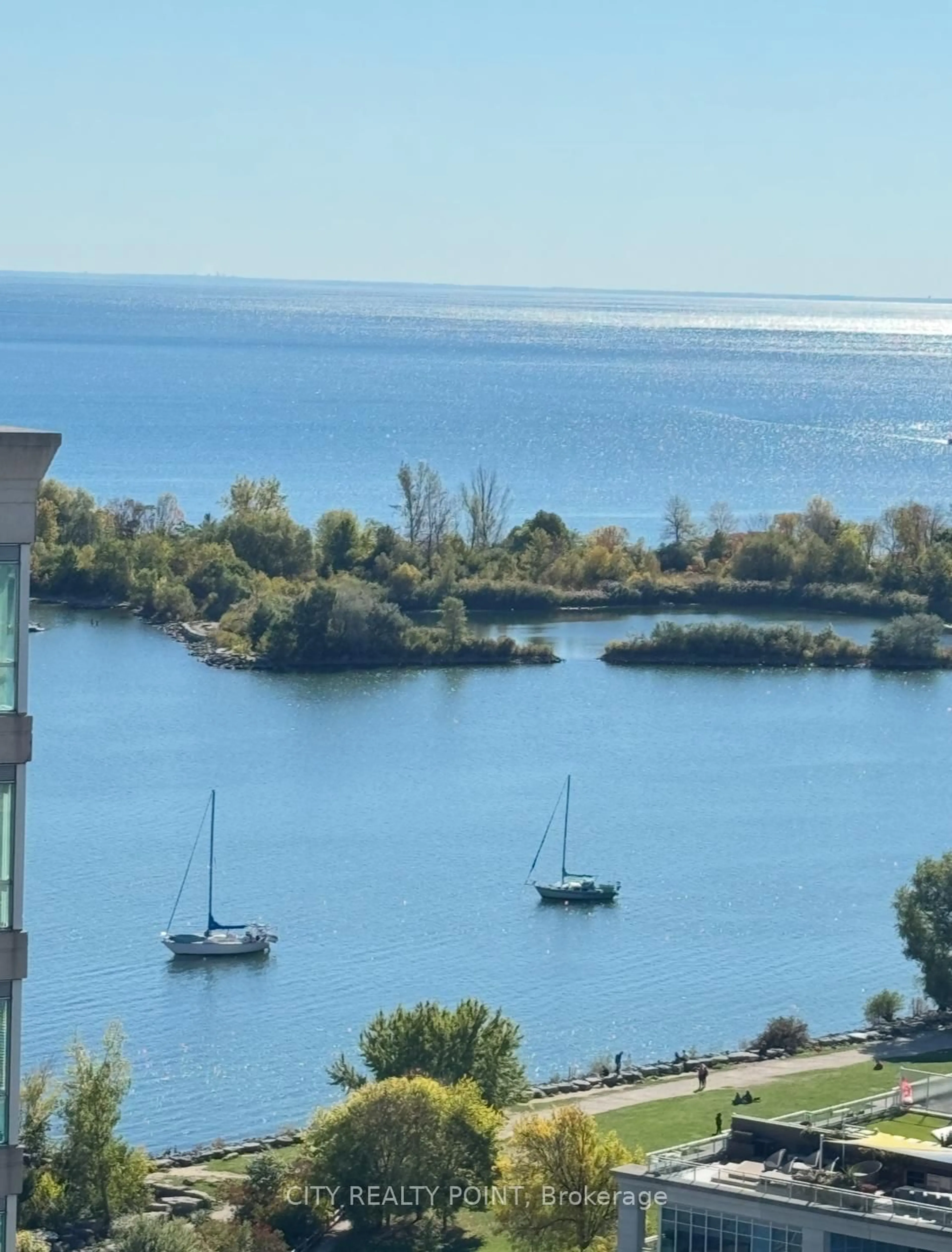 A pic from outside/outdoor area/front of a property/back of a property/a pic from drone, water/lake/river/ocean view for 58 Marine Parade Dr #1214, Toronto Ontario M8V 4G1